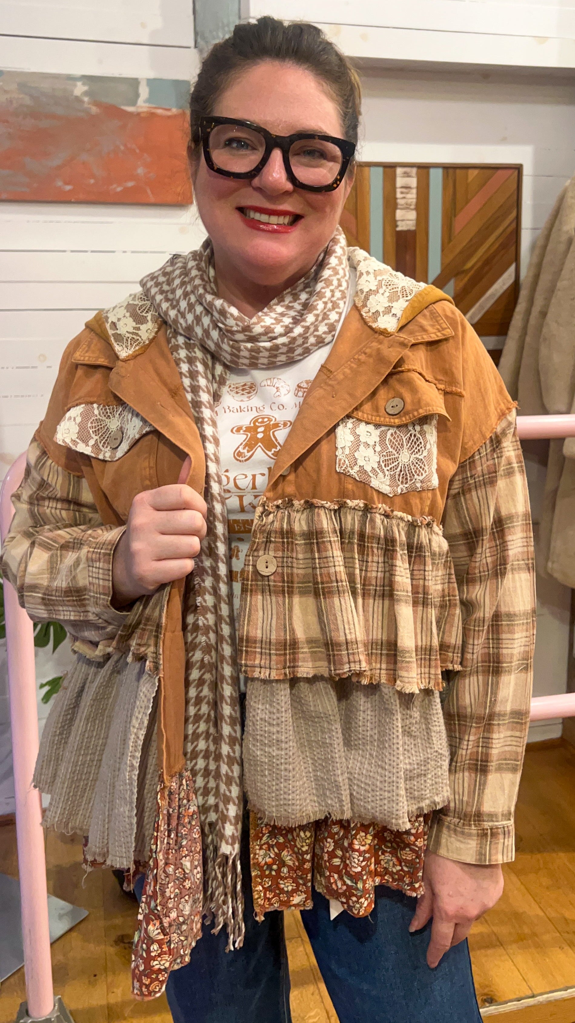 Tan Boho Ruffled Jacket