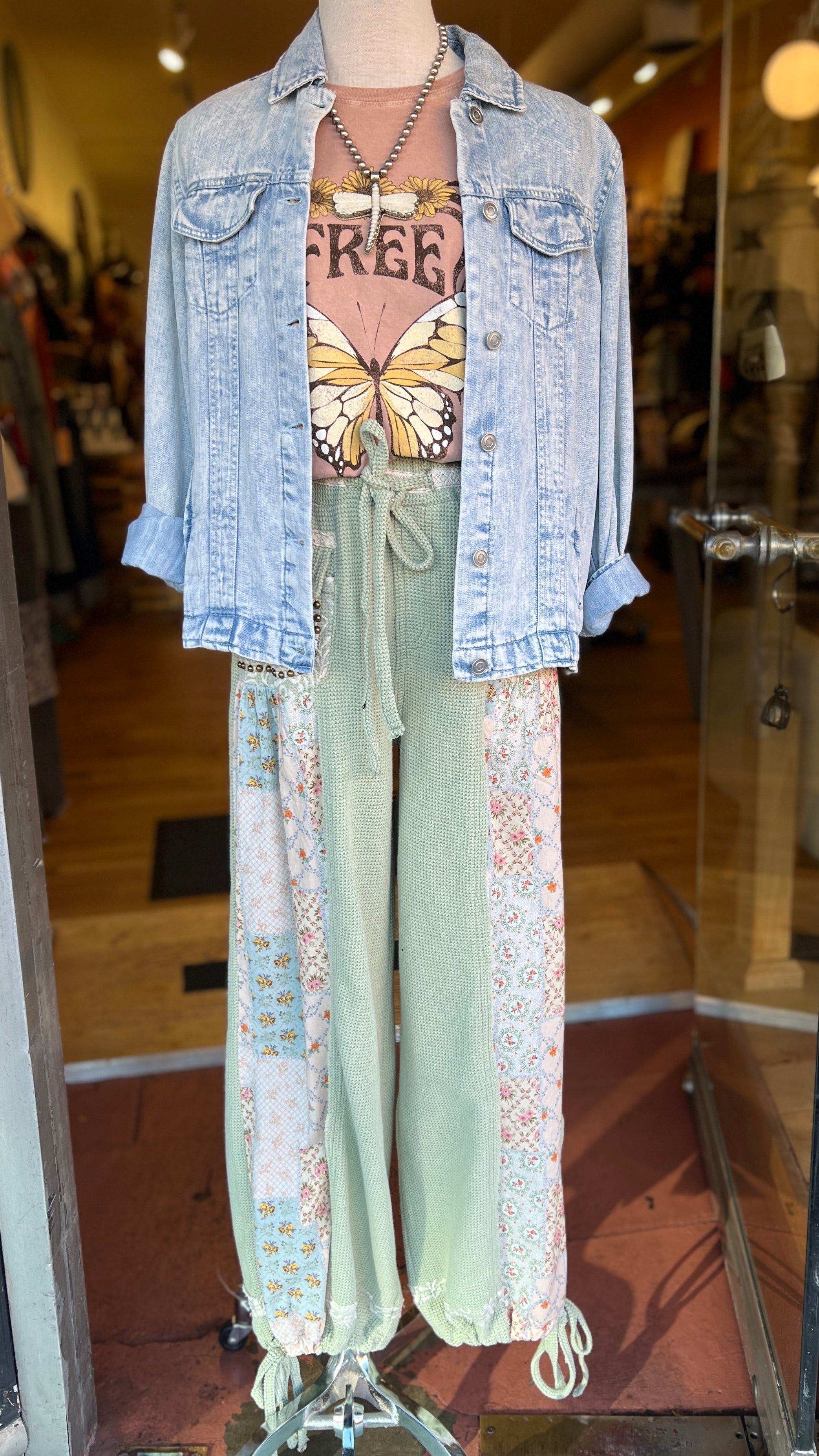 Green Boho Knit Joggers from POL