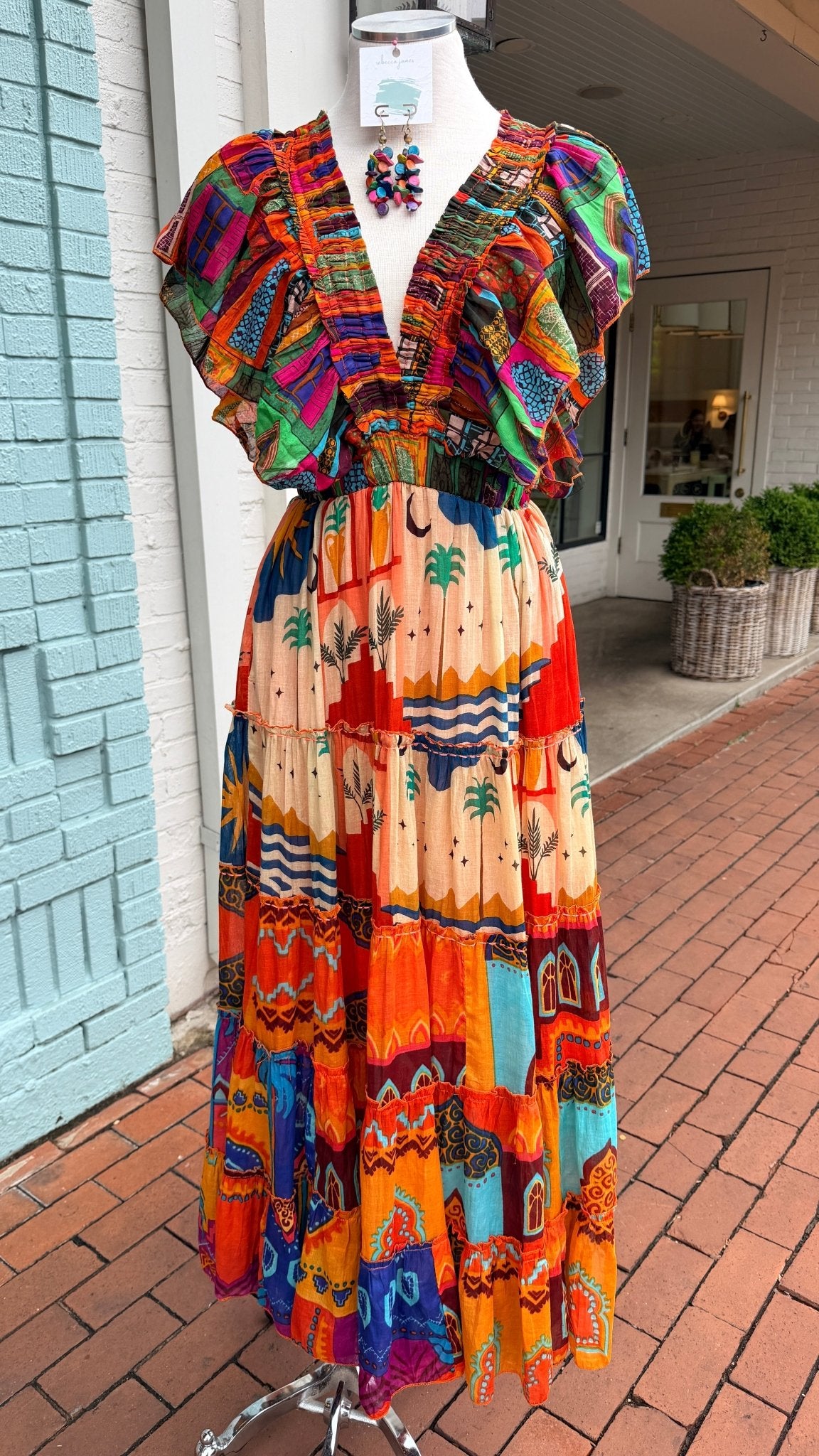 A Night in Tunisia Colorful Maxi Dress - Rebecca James Clothing