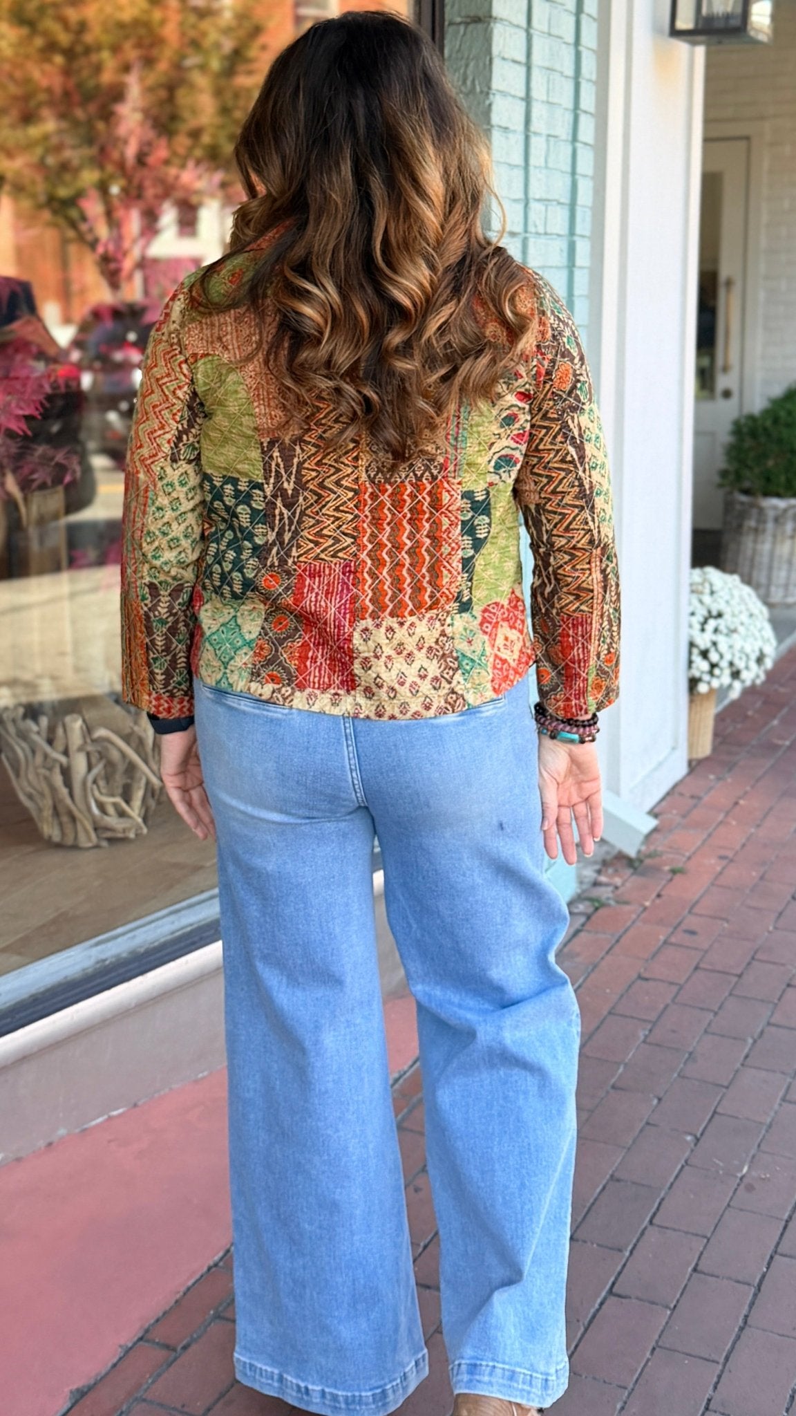 Amaya Mix Patch Asymetrical Jacket - Rebecca James Clothing