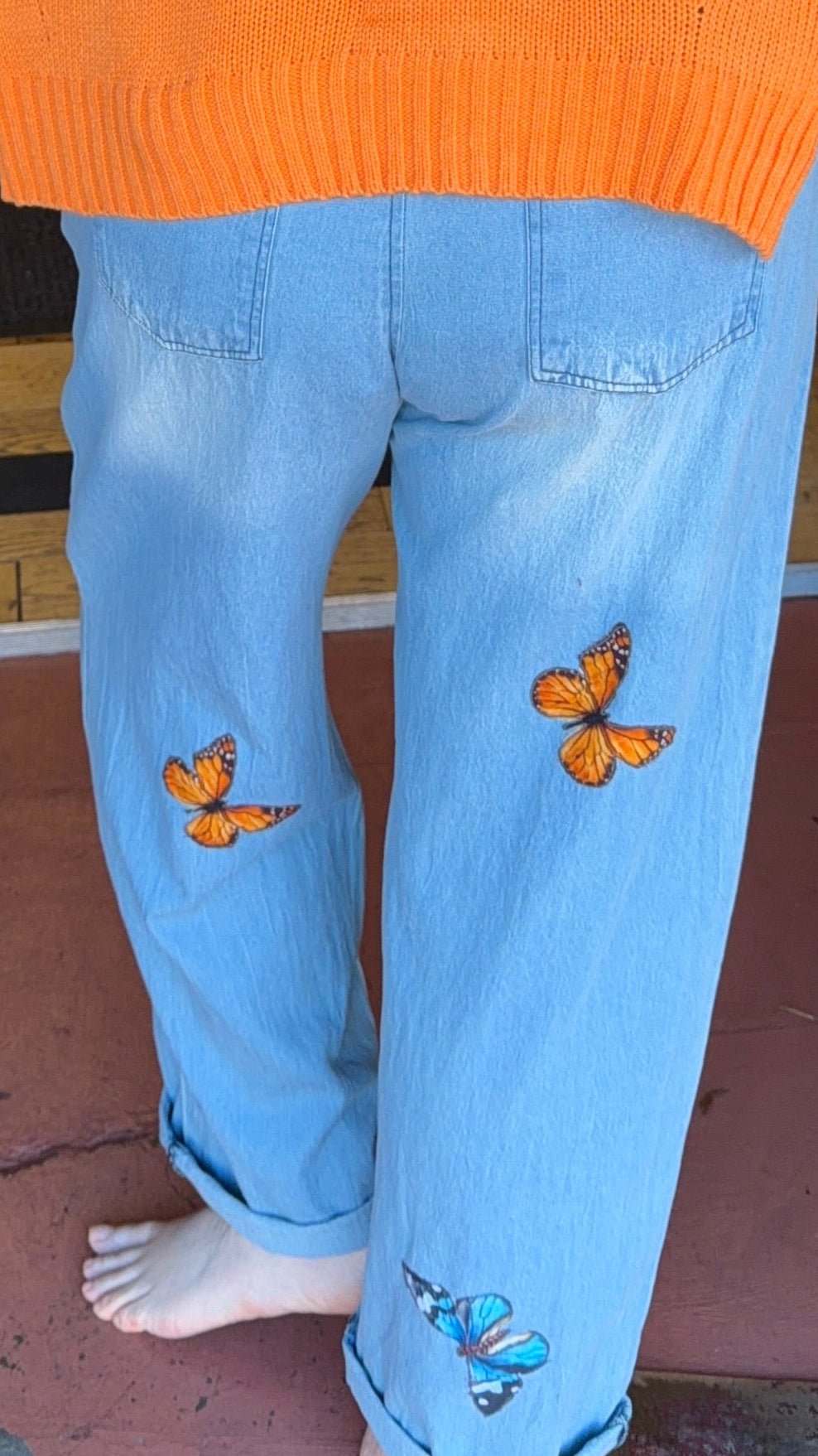 Artistic Bird in Flight Patchwork Pants - Rebecca James Clothing