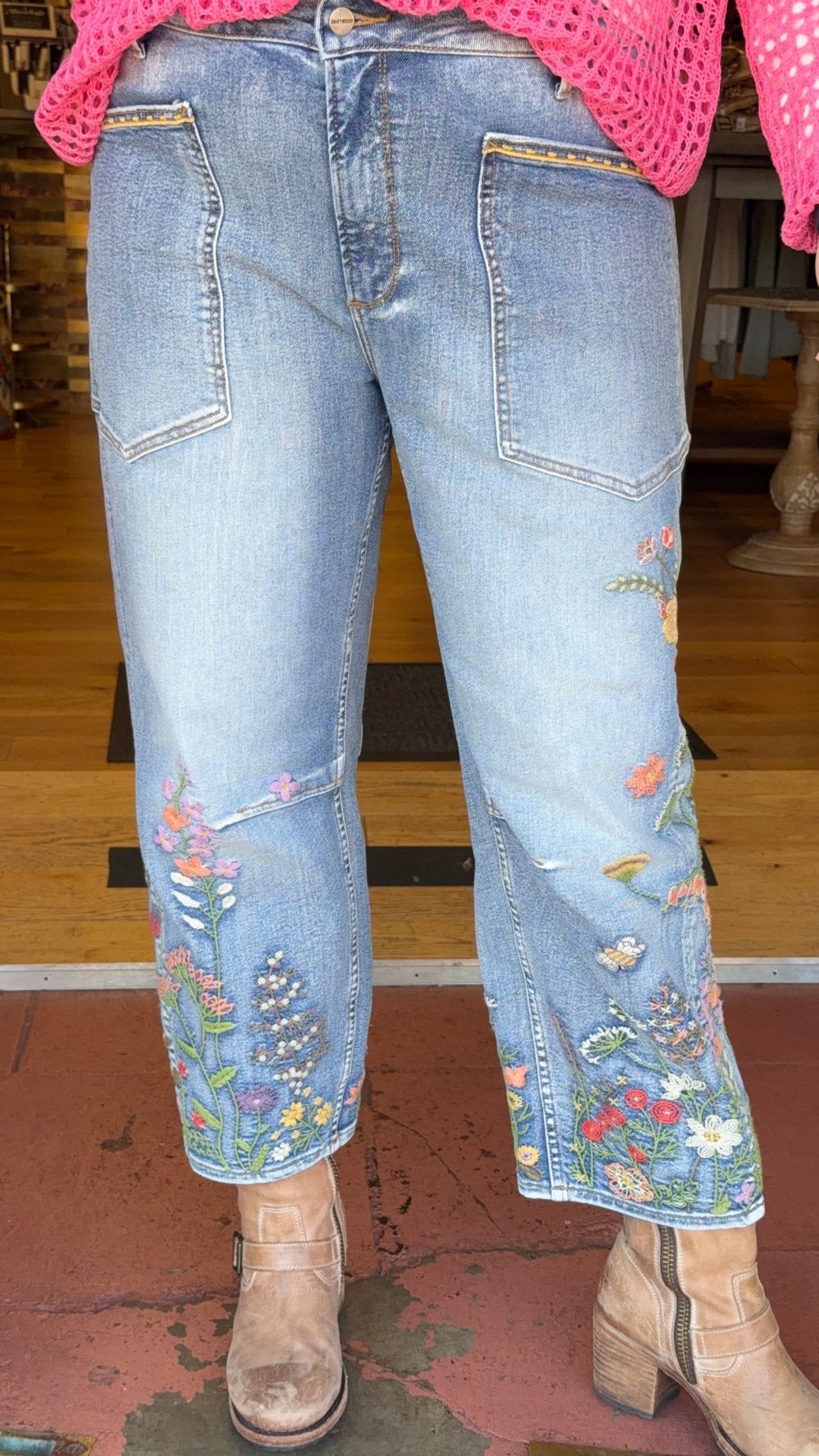 Barbie X Flower Fields Driftwood Denim - Rebecca James Clothing