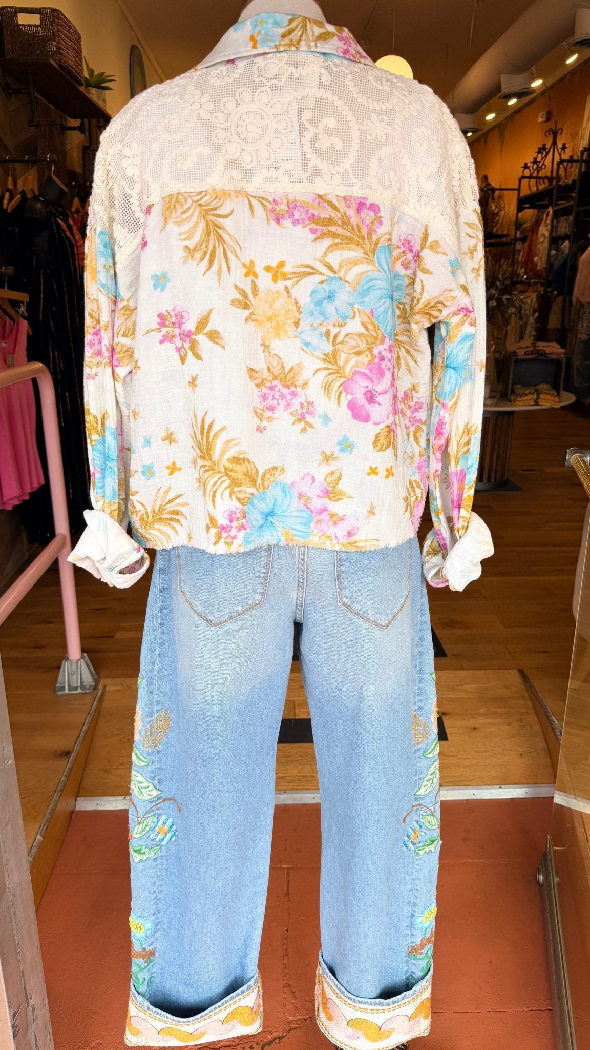 Beach Day Floral Cotton Gauze Jacket - Rebecca James Clothing
