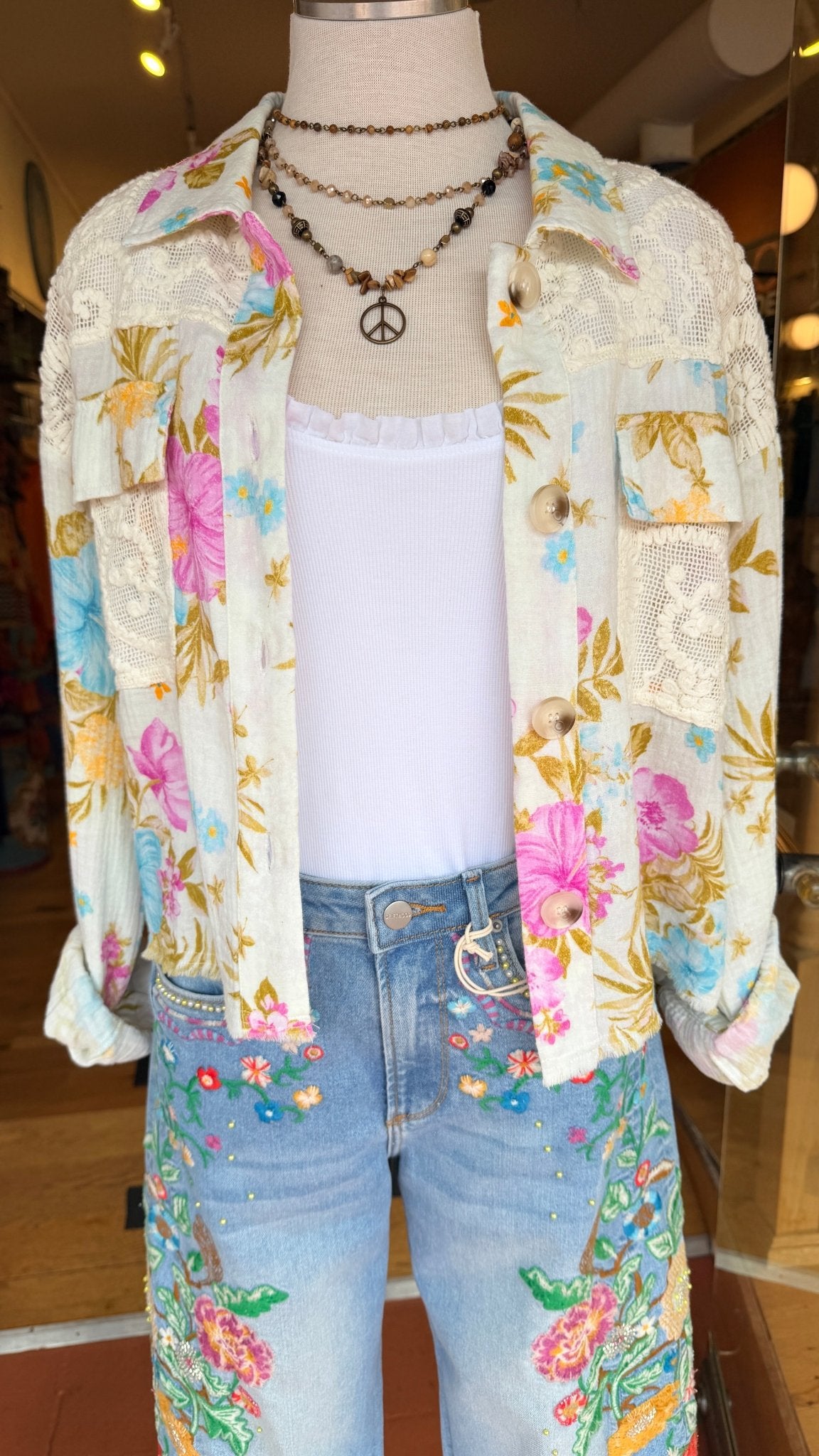 Beach Day Floral Cotton Gauze Jacket - Rebecca James Clothing