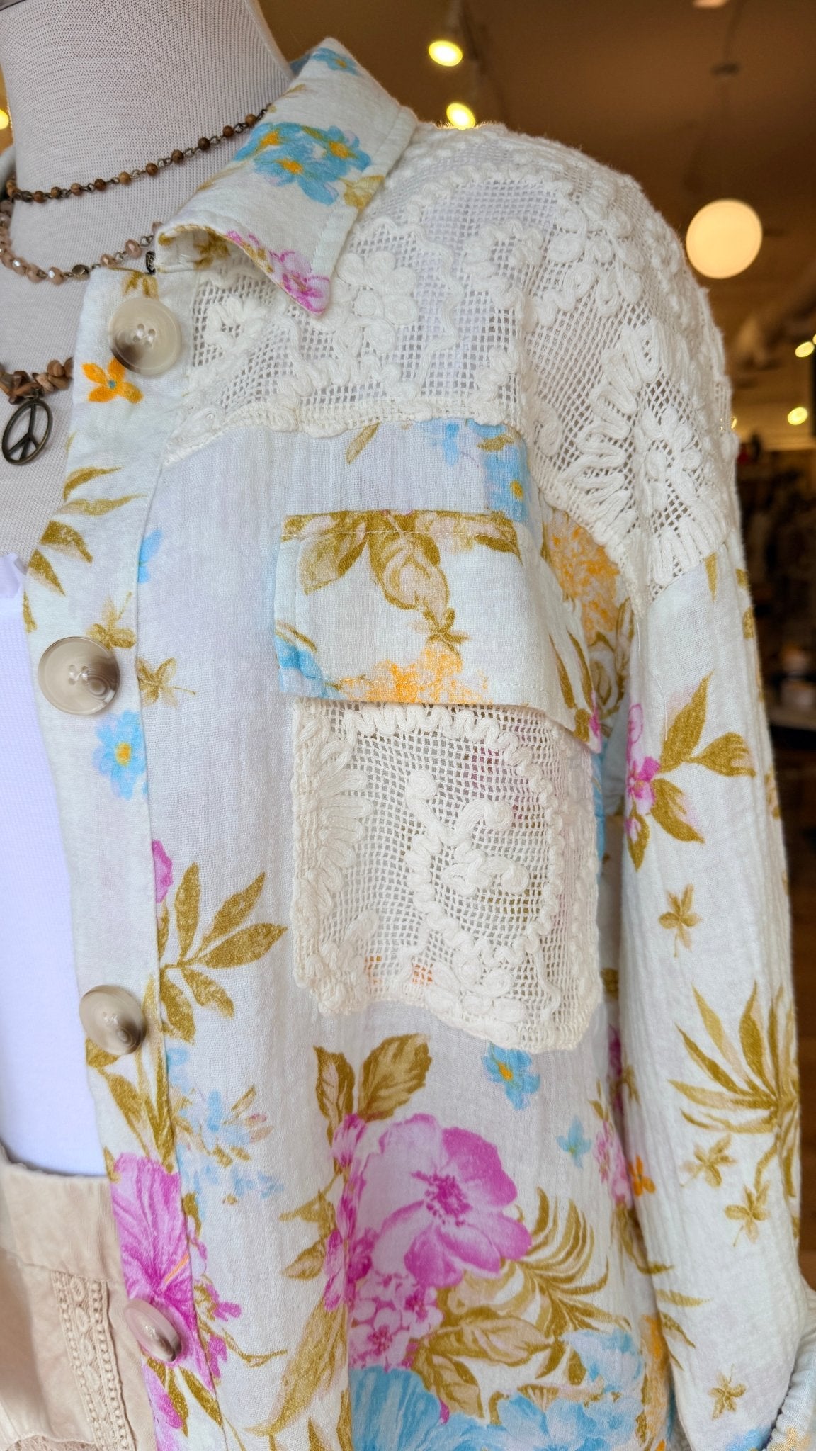 Beach Day Floral Cotton Gauze Jacket - Rebecca James Clothing