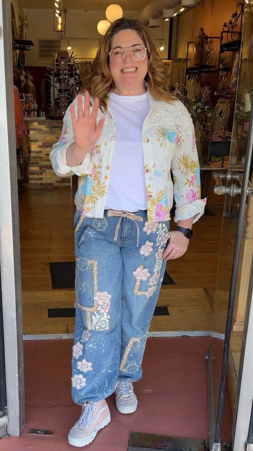 Beach Day Floral Cotton Gauze Jacket - Rebecca James Clothing