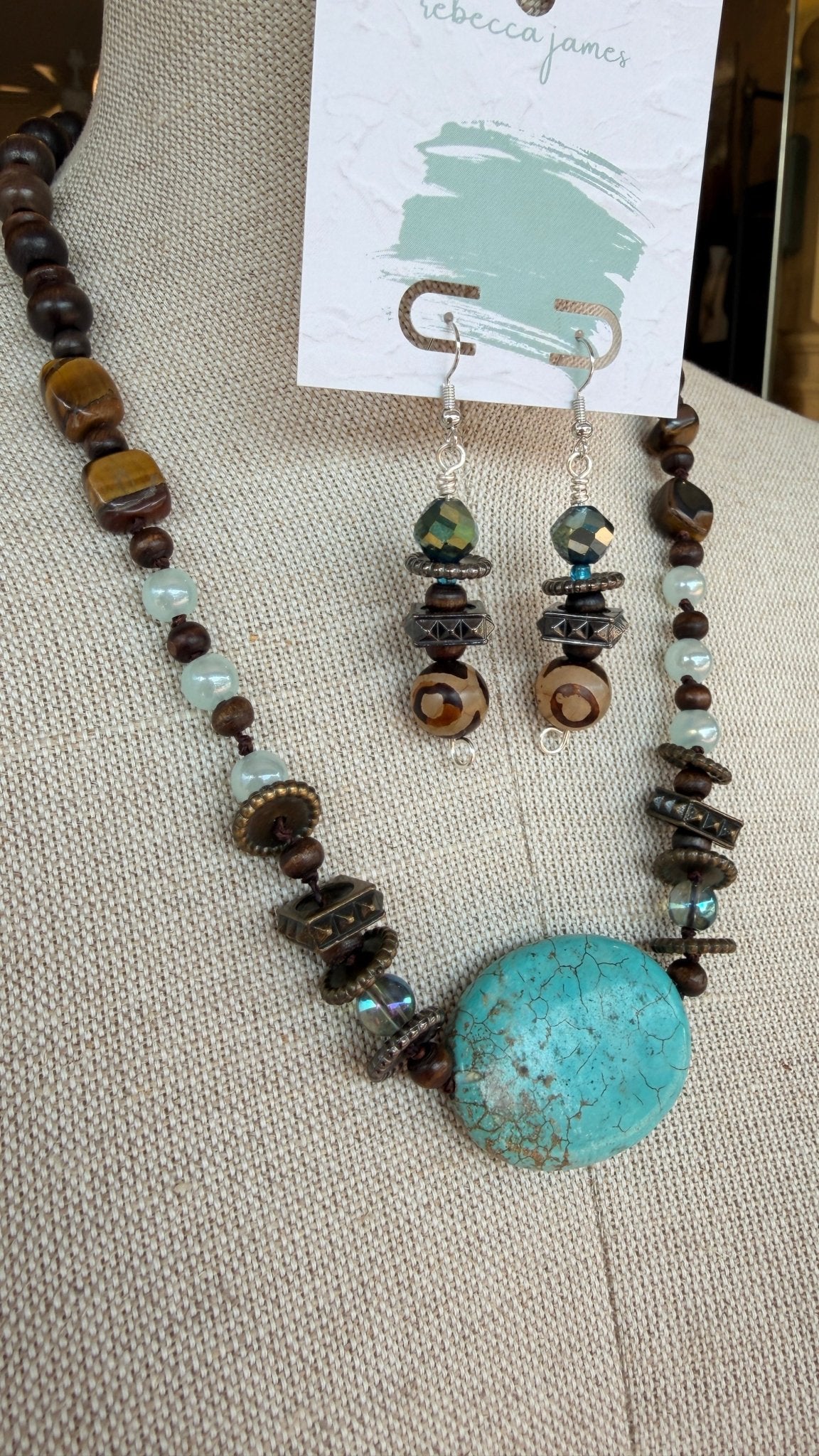 Blue Horizon Hand Beaded Necklace by RJC - Rebecca James Clothing
