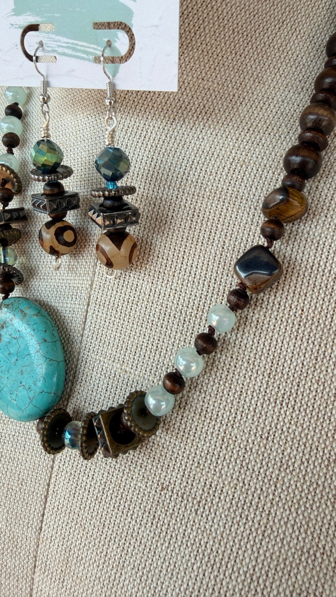 Blue Horizon Hand Beaded Necklace by RJC - Rebecca James Clothing