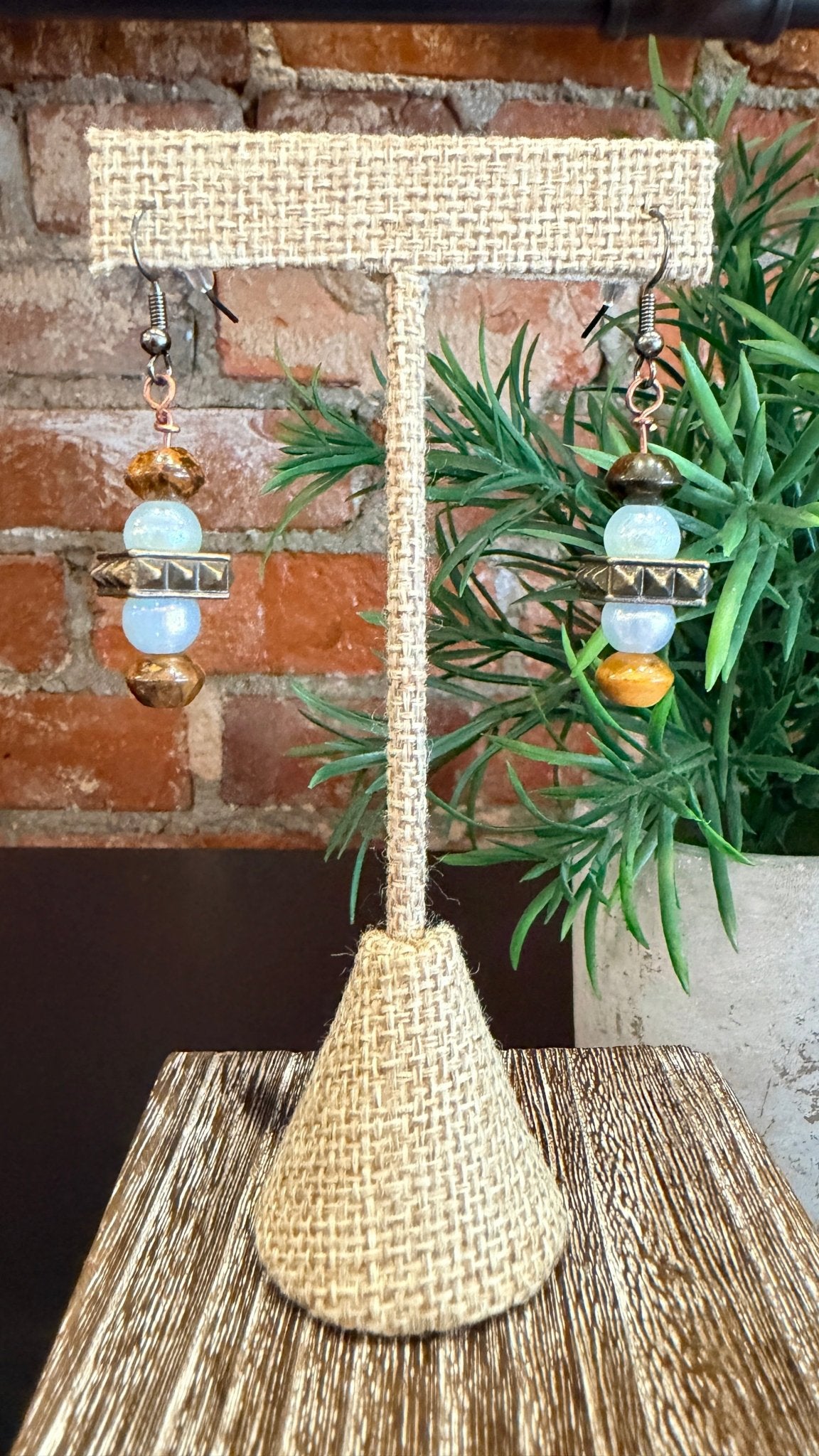 Blue Horizon Mixed Metal Beaded Earrings by RJC - Rebecca James Clothing