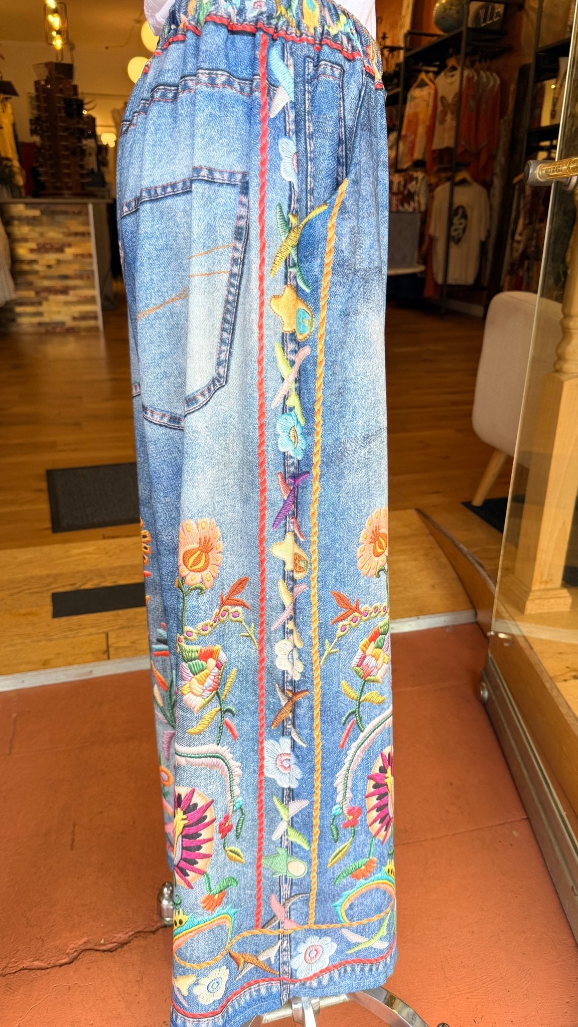 Boho Wildflower Printed Wide Leg Pants - Rebecca James Clothing