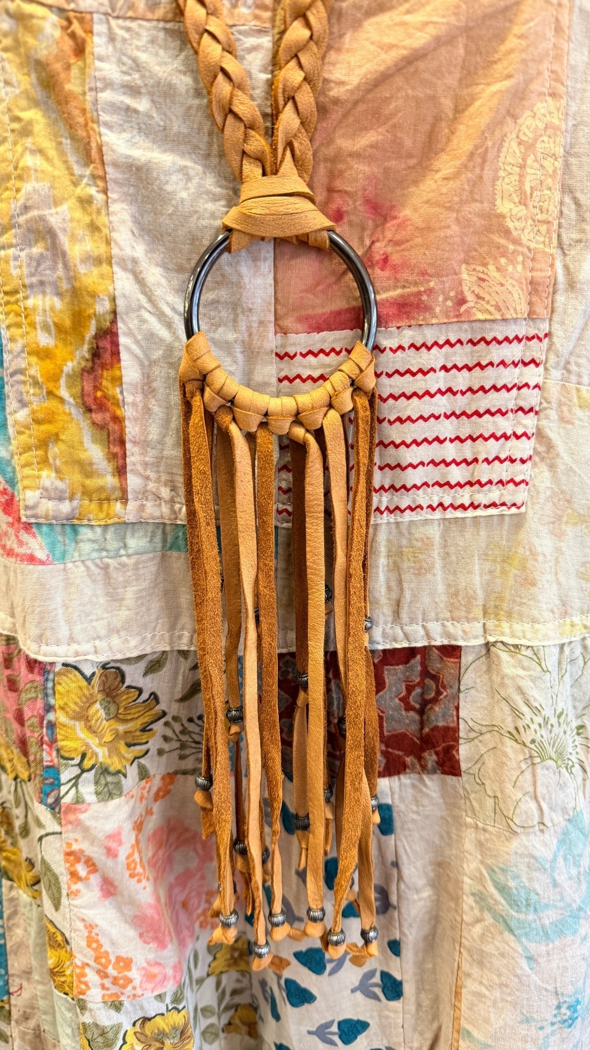 Braided Leather Fringe Necklace - Rebecca James Clothing