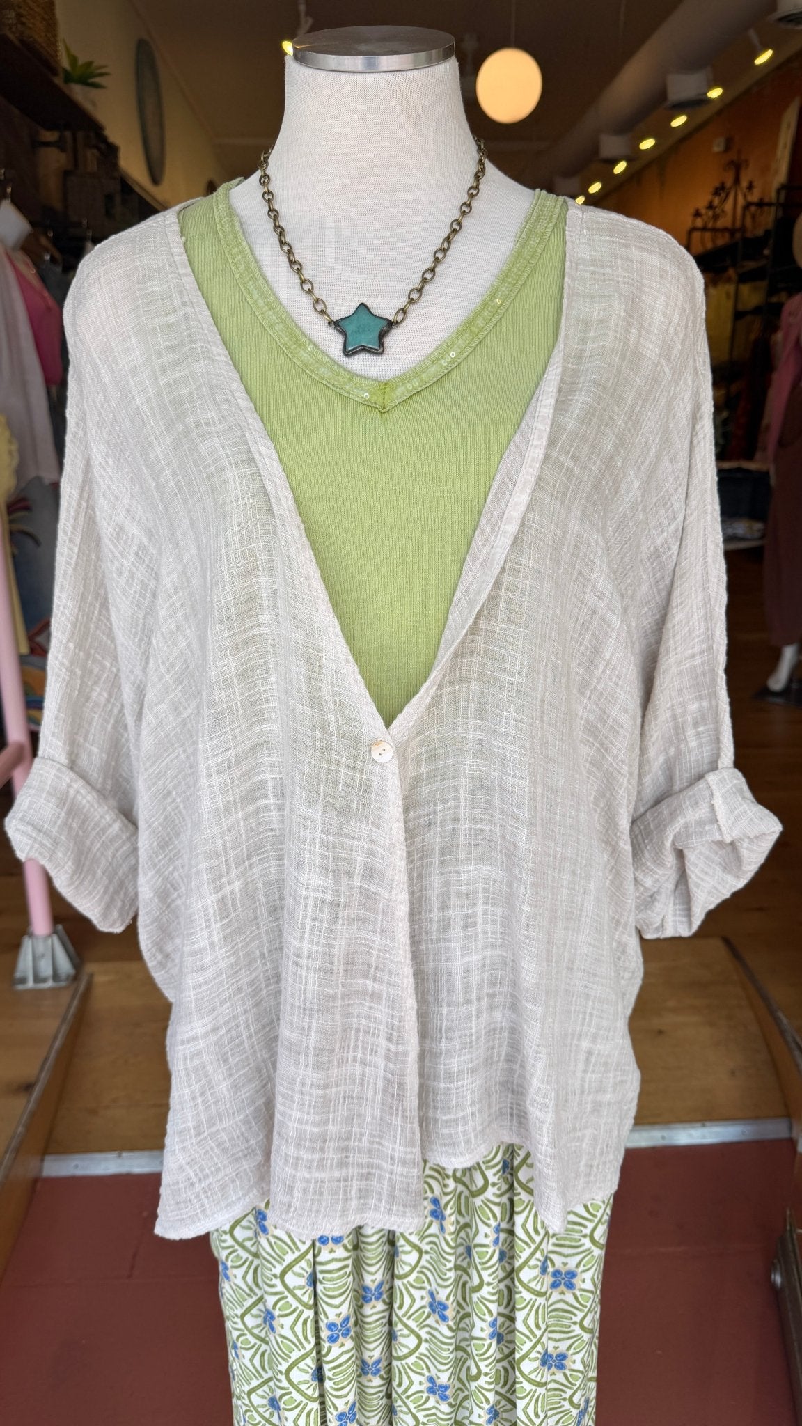 Breezy Oversized Linen Summer Jacket - Effortless Boho Layering Top - Rebecca James Clothing