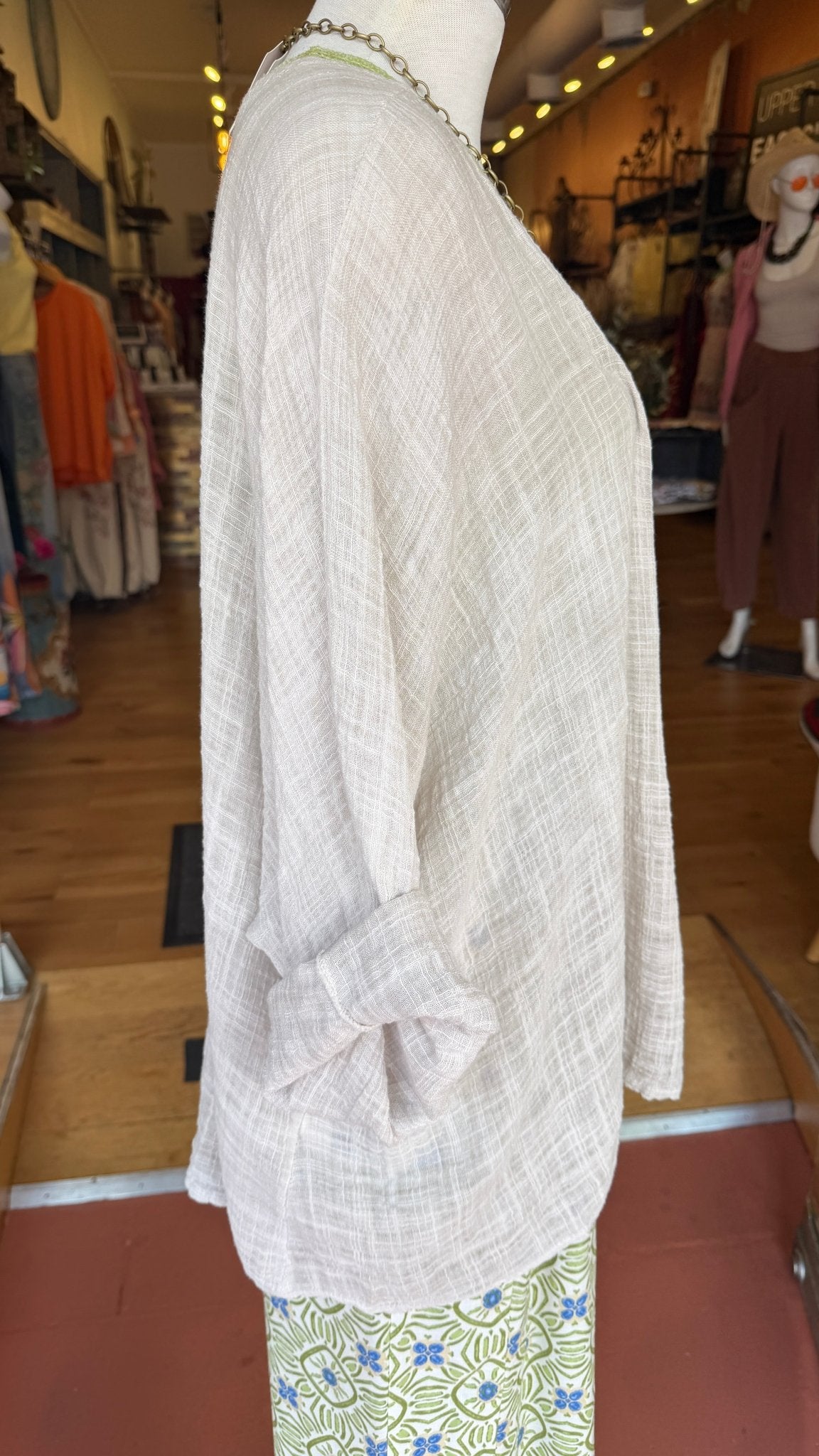 Breezy Oversized Linen Summer Jacket - Effortless Boho Layering Top - Rebecca James Clothing