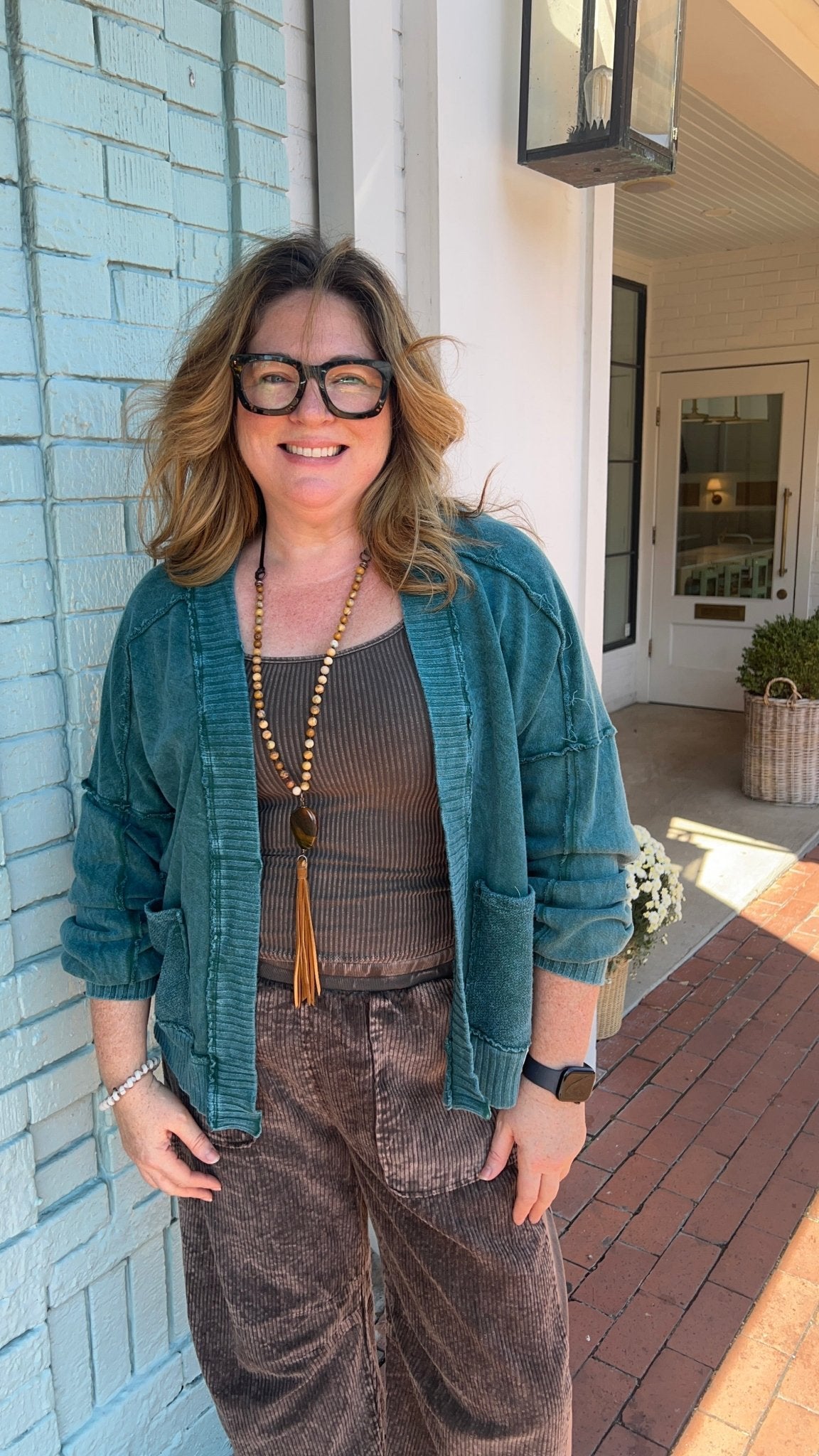 Brown Mineral Washed Ribbed Tank Top - Rebecca James Clothing