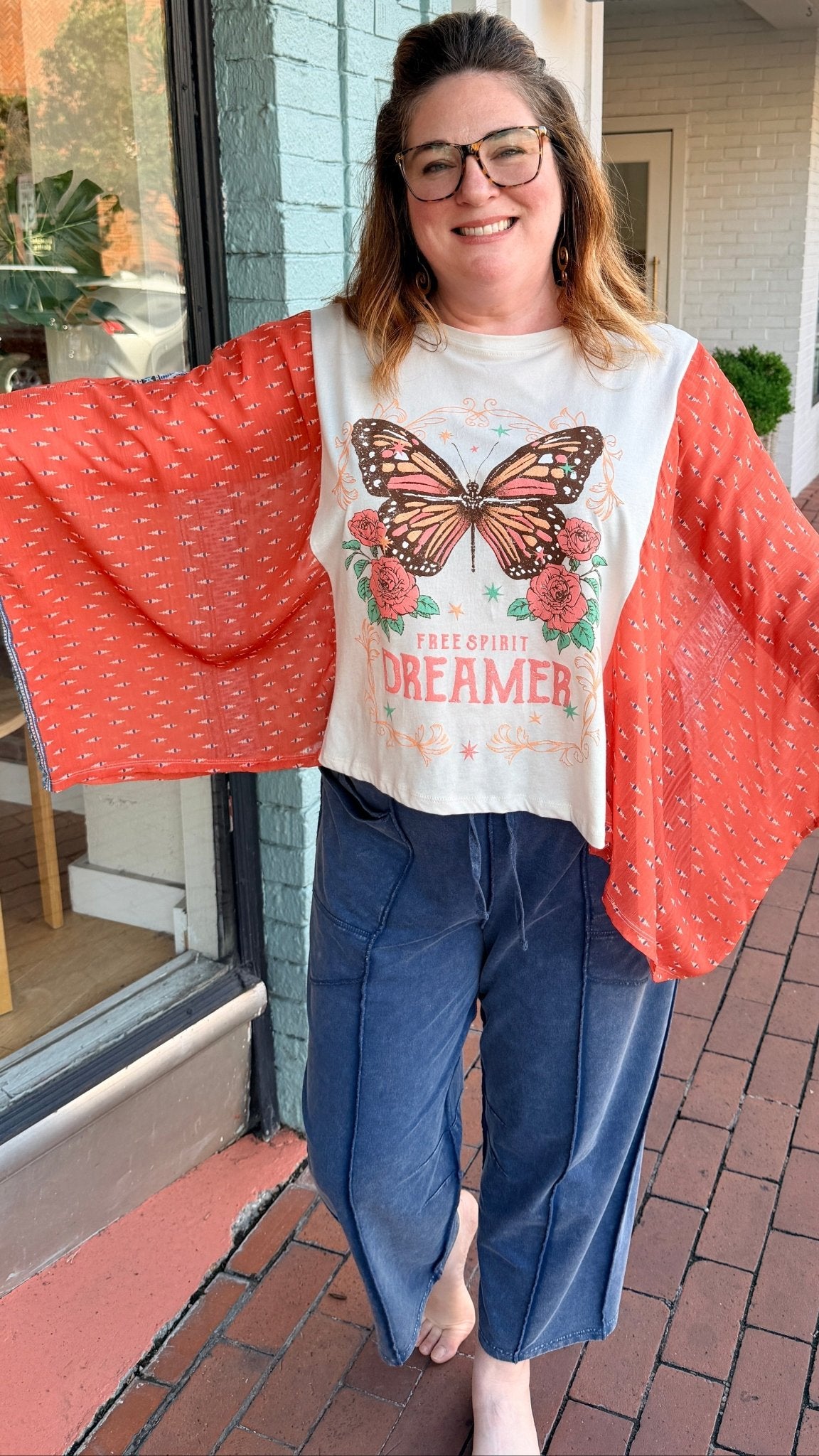 Butterfly Dreamer Boho Graphic Poncho - Rebecca James Clothing