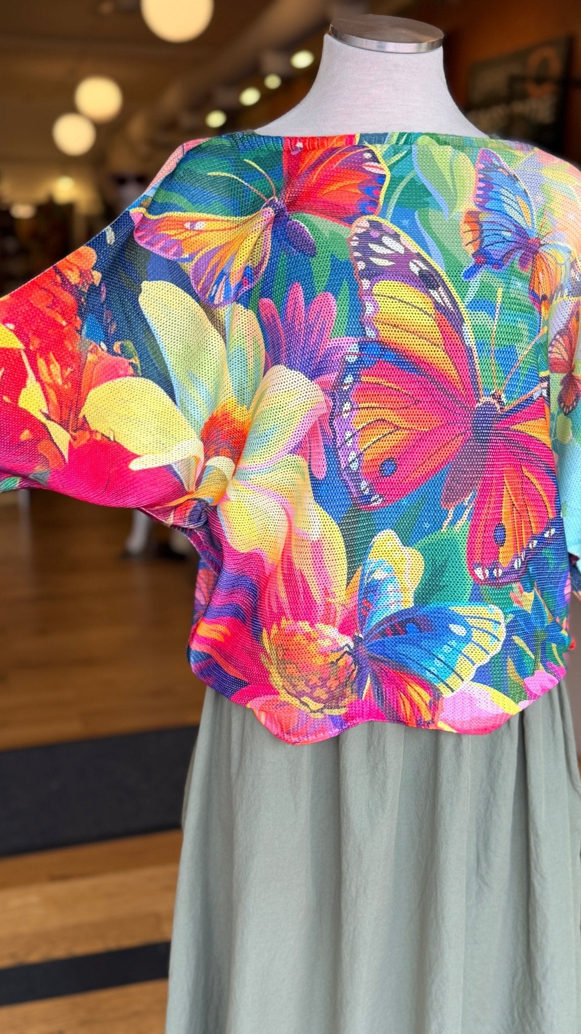 Butterfly Summer Lightwieght Knit Sweater - Rebecca James Clothing