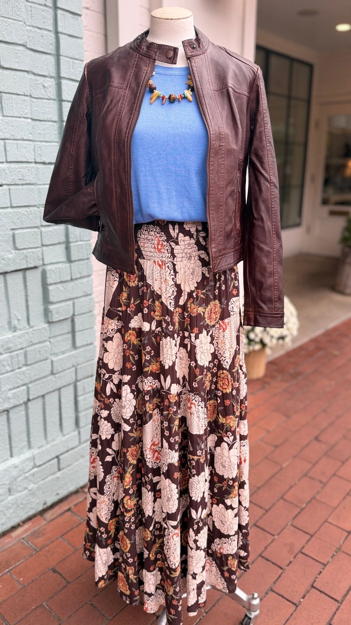 Chocolate Brown Vegan Leather Jacket - Rebecca James Clothing