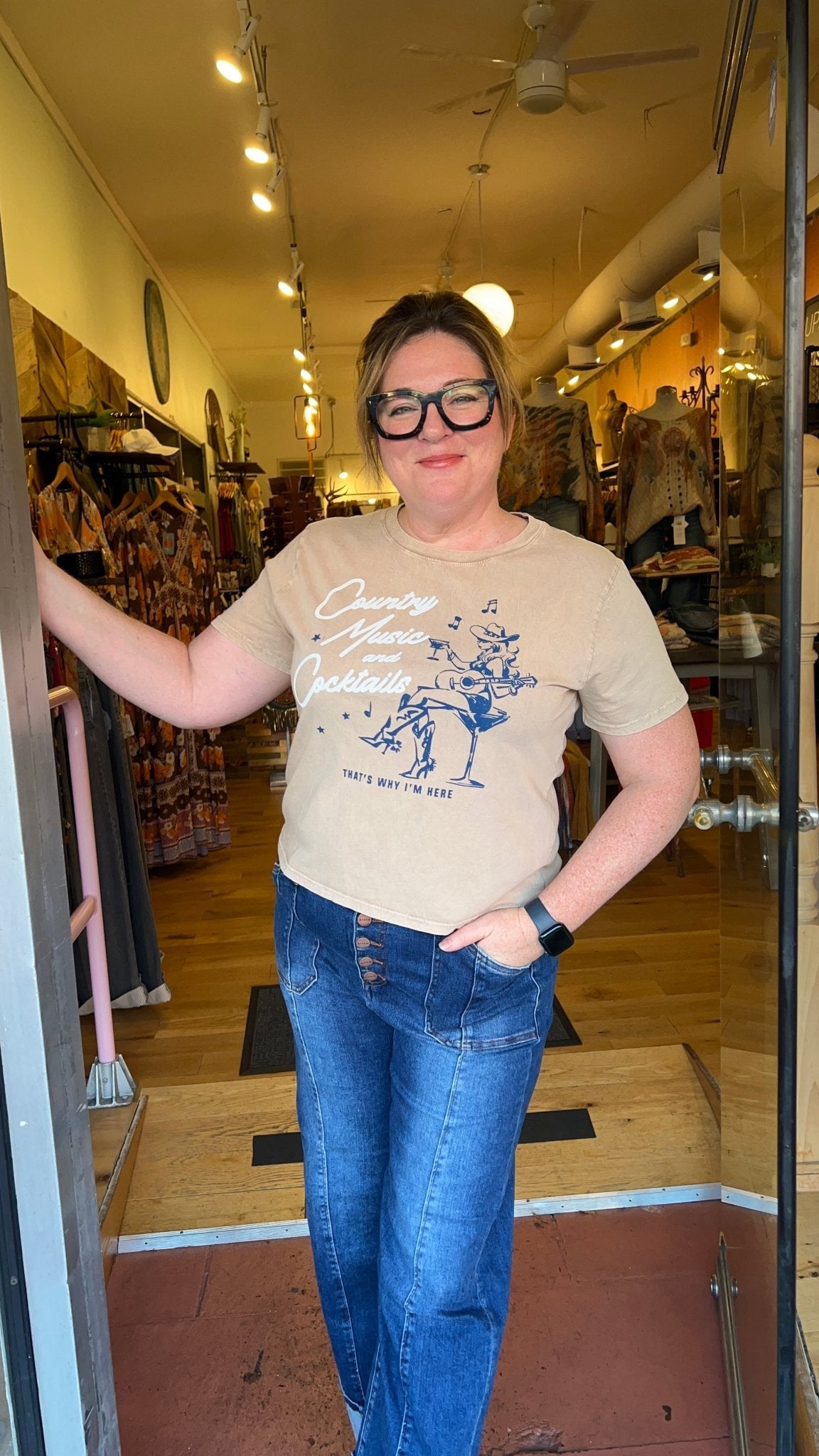 Country Music and Cocktails Graphic Tee - Rebecca James Clothing