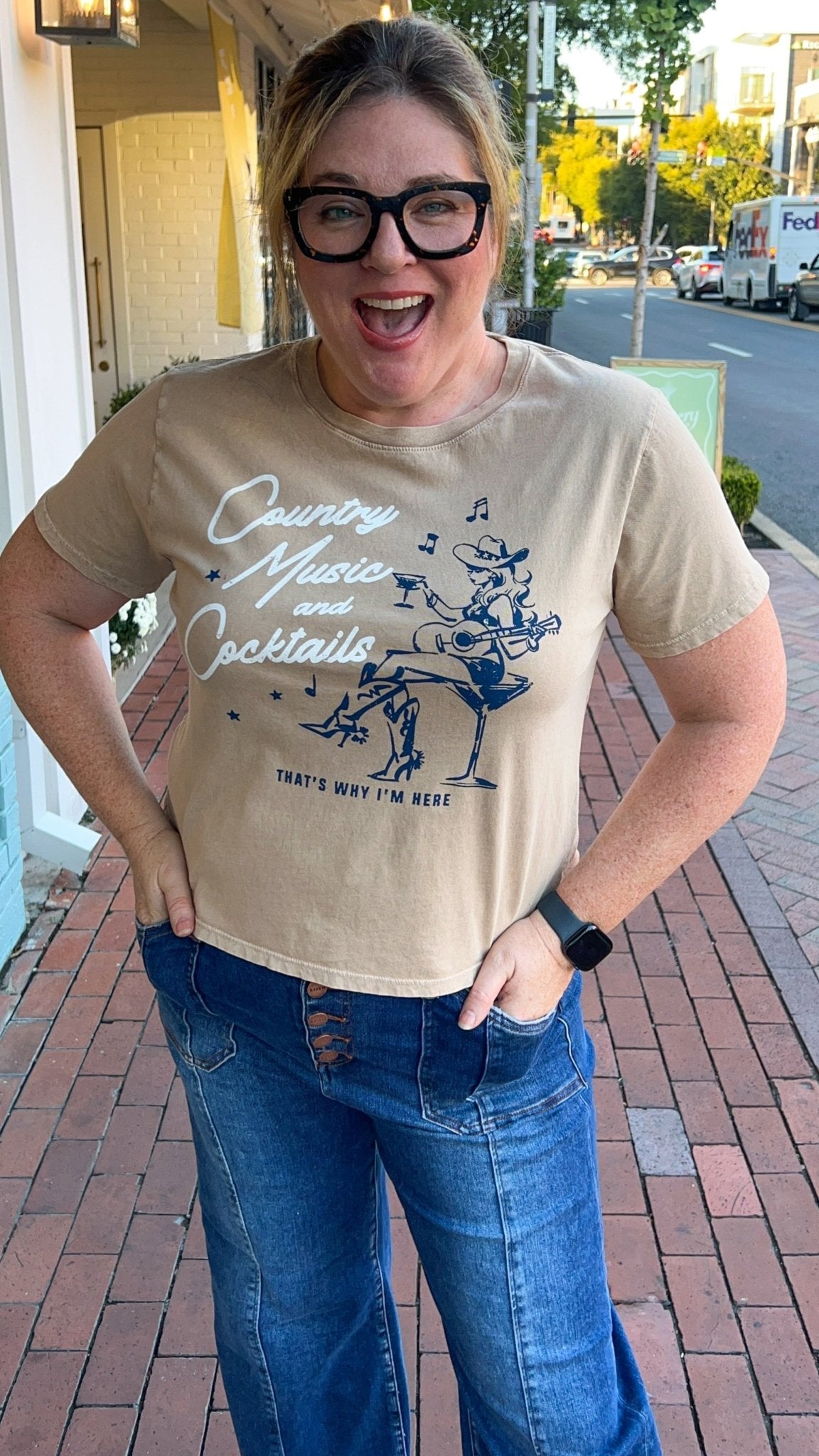 Country Music and Cocktails Graphic Tee - Rebecca James Clothing