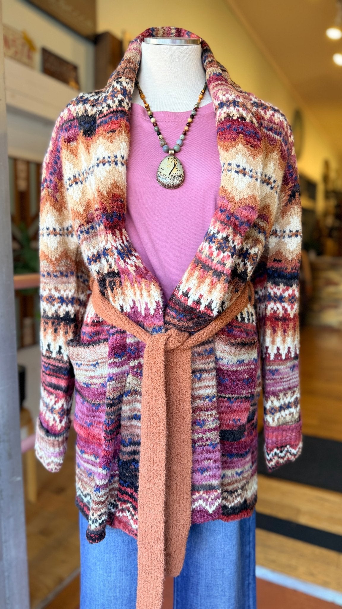 Cozy Up Belted Cardigan with Pockets - Rebecca James Clothing