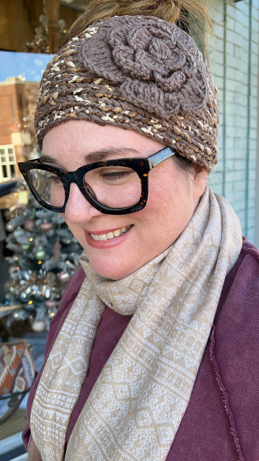 Crochet Flower Headband - Rebecca James Clothing