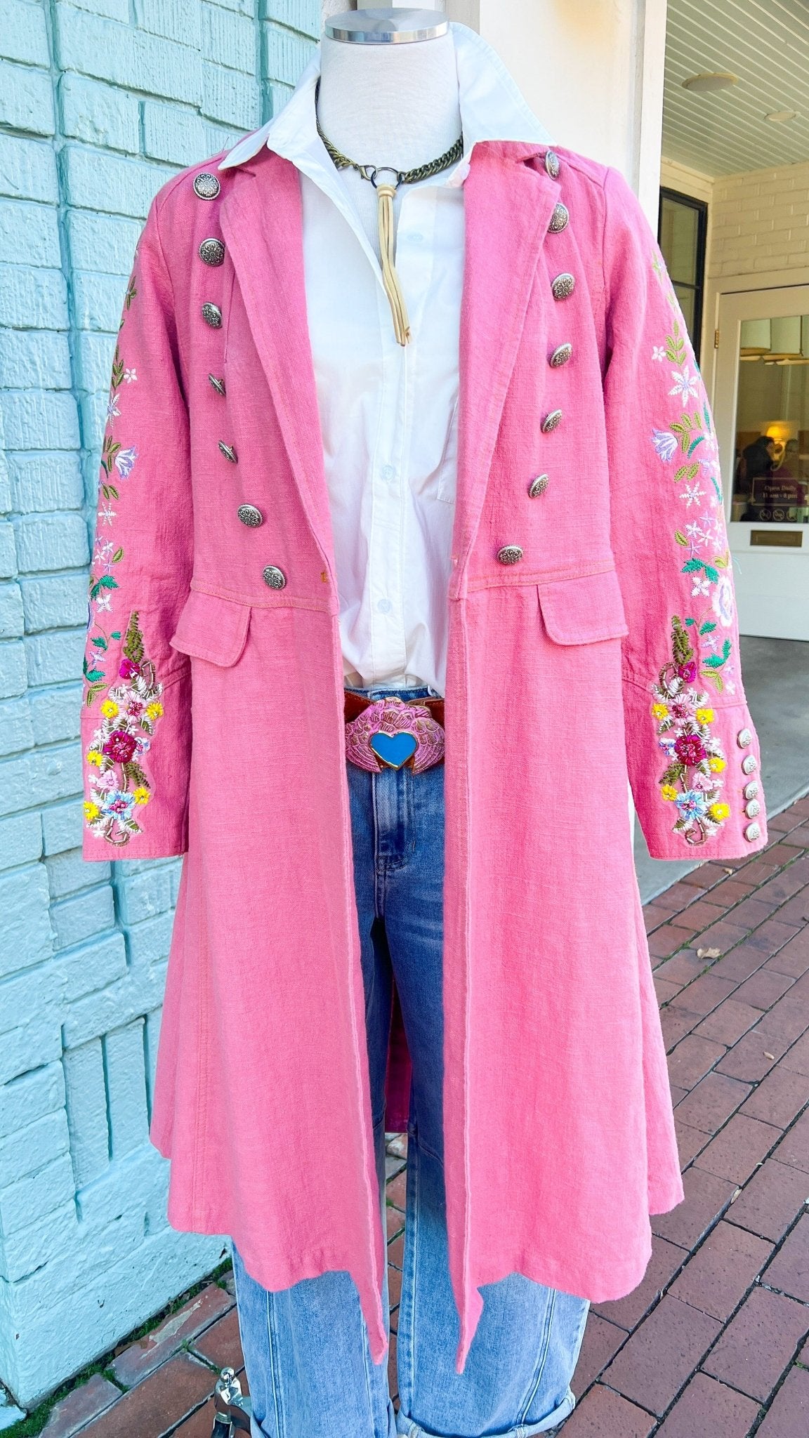 Dreaming of the City Pink Coat - Rebecca James Clothing