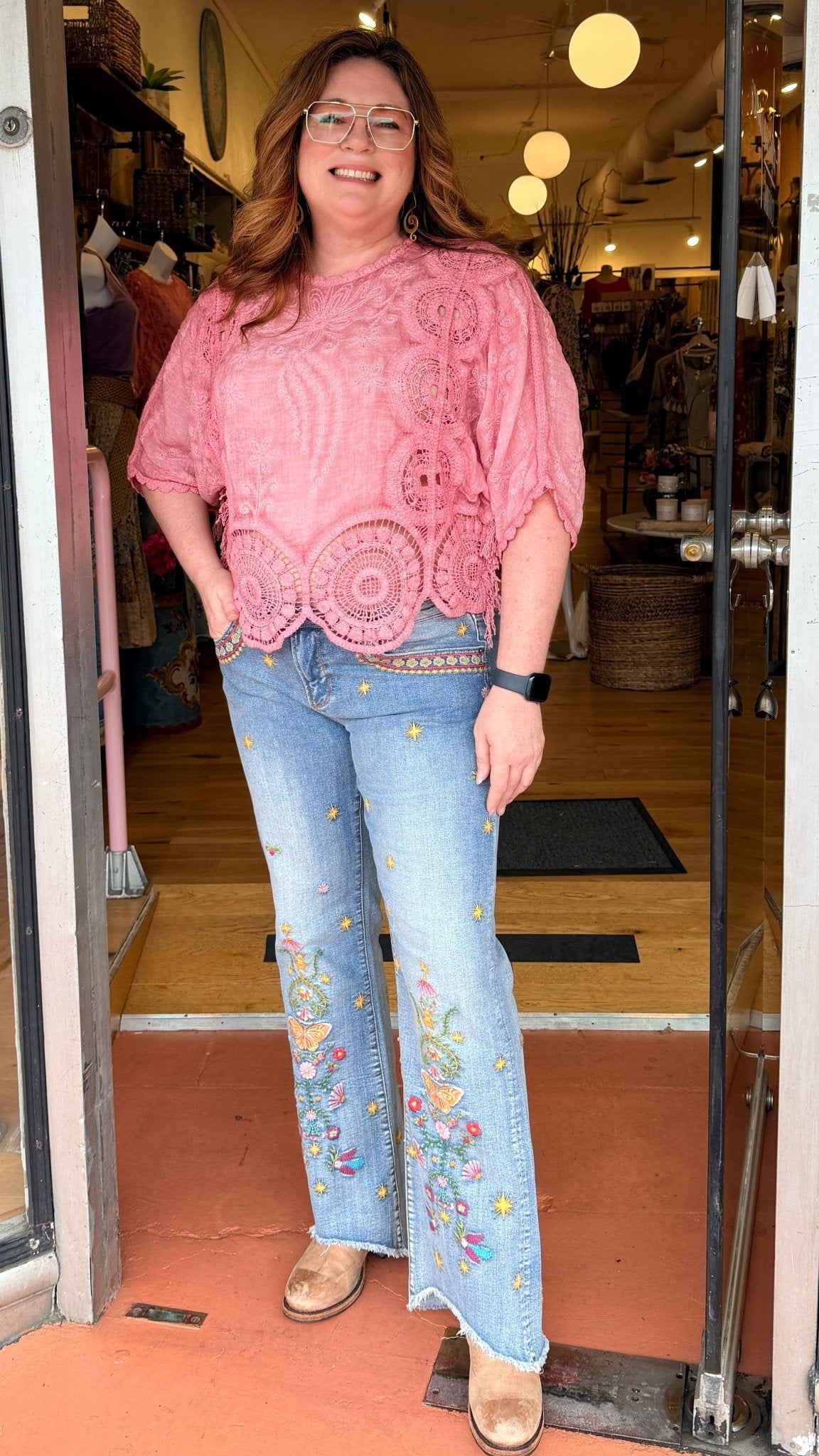 Eva Bootcut - Pocket Full of Sunshine Driftwood Denim - Rebecca James Clothing