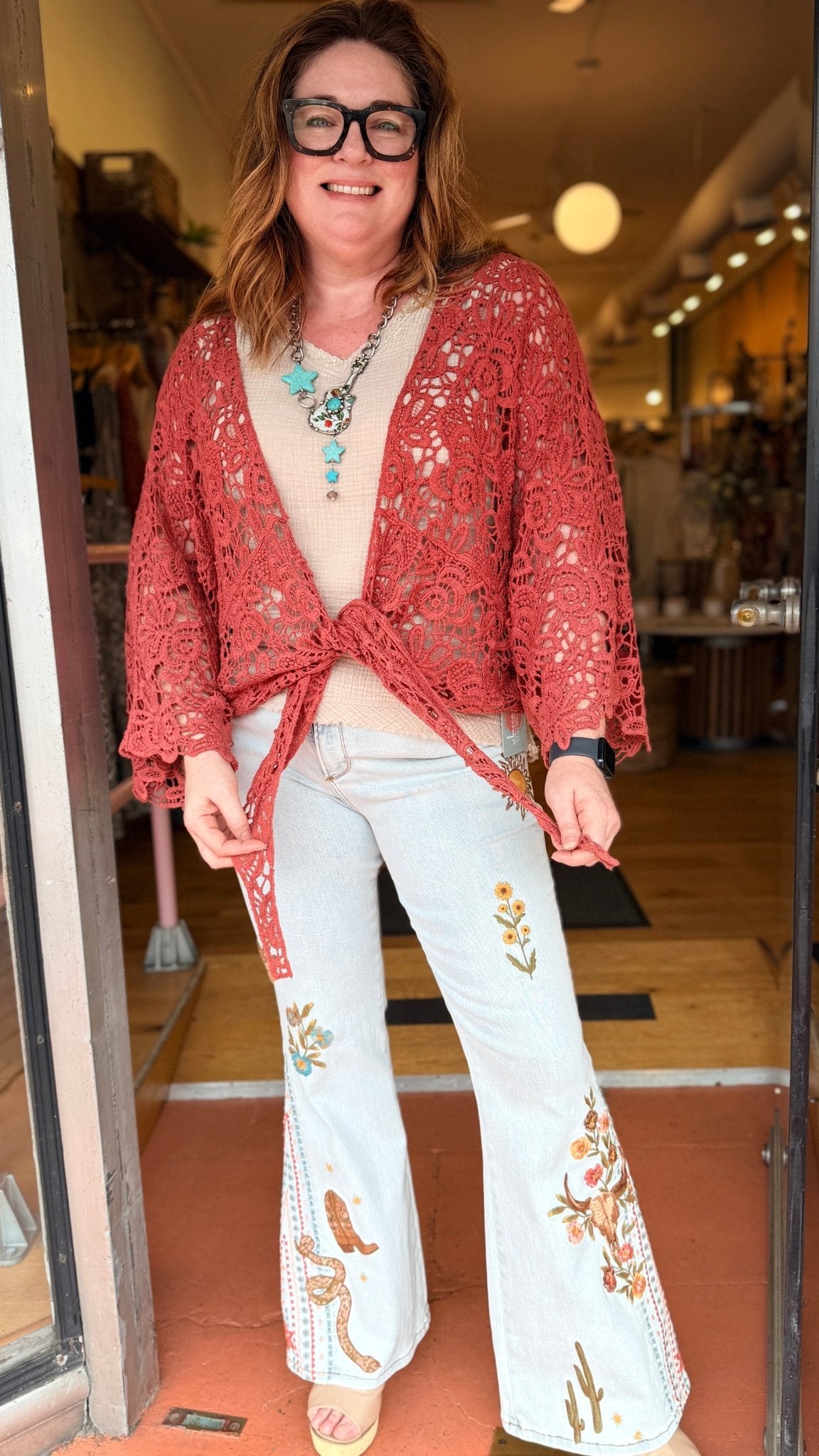 Fab Farrah - Desert Hallucination Driftwood Denim - Rebecca James Clothing