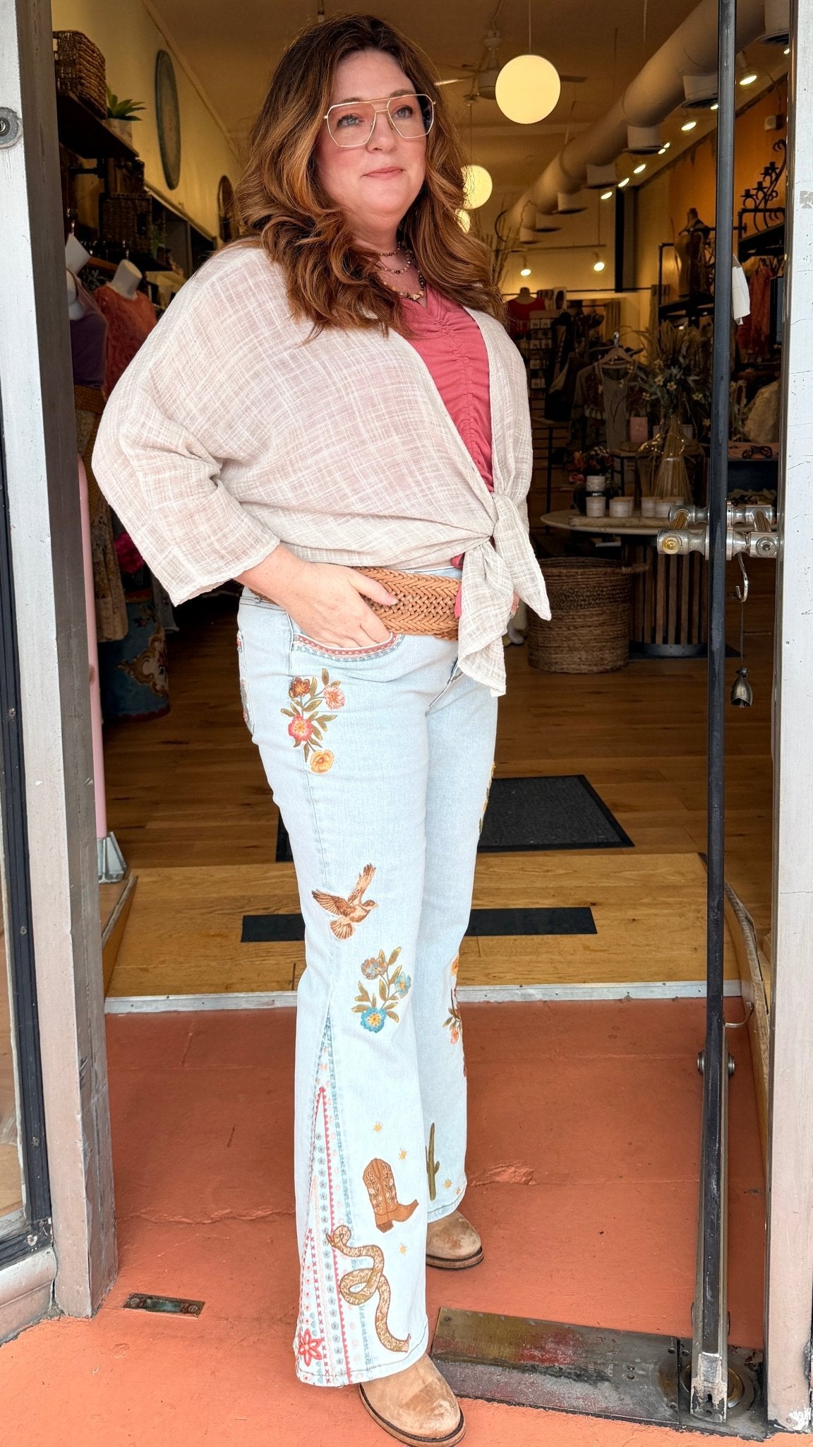 Fab Farrah - Desert Hallucination Driftwood Denim - Rebecca James Clothing