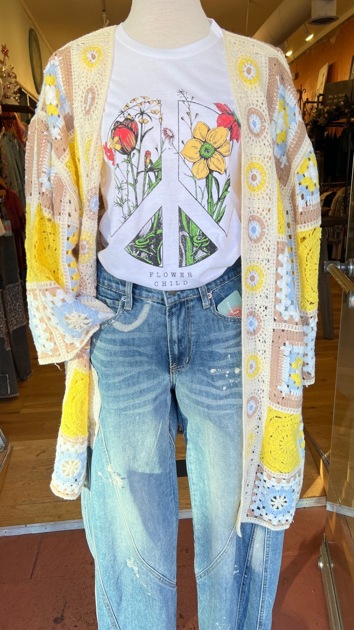 Flower Child Peace Graphic Tee - Rebecca James Clothing