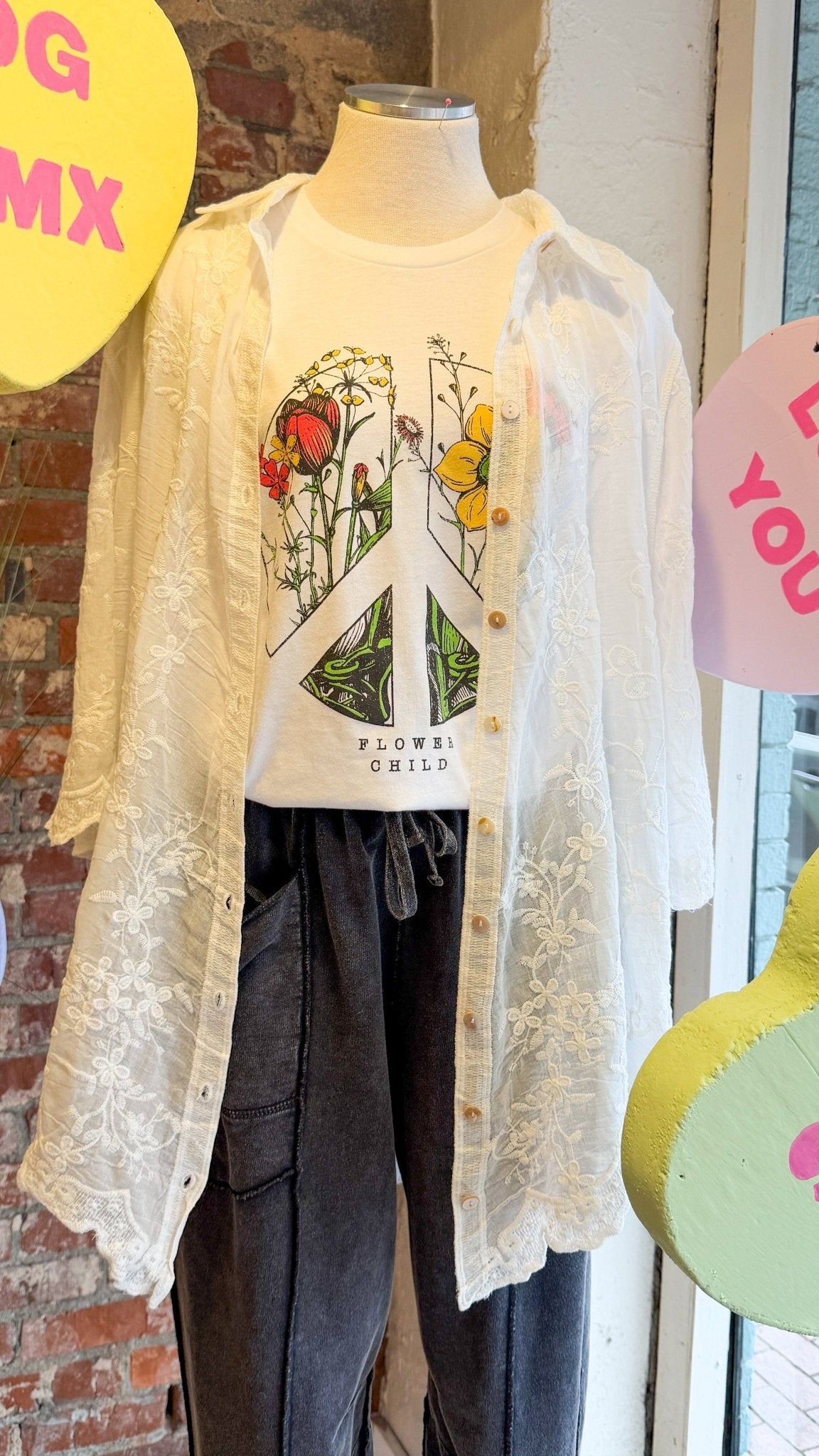 Flower Child Peace Graphic Tee - Rebecca James Clothing