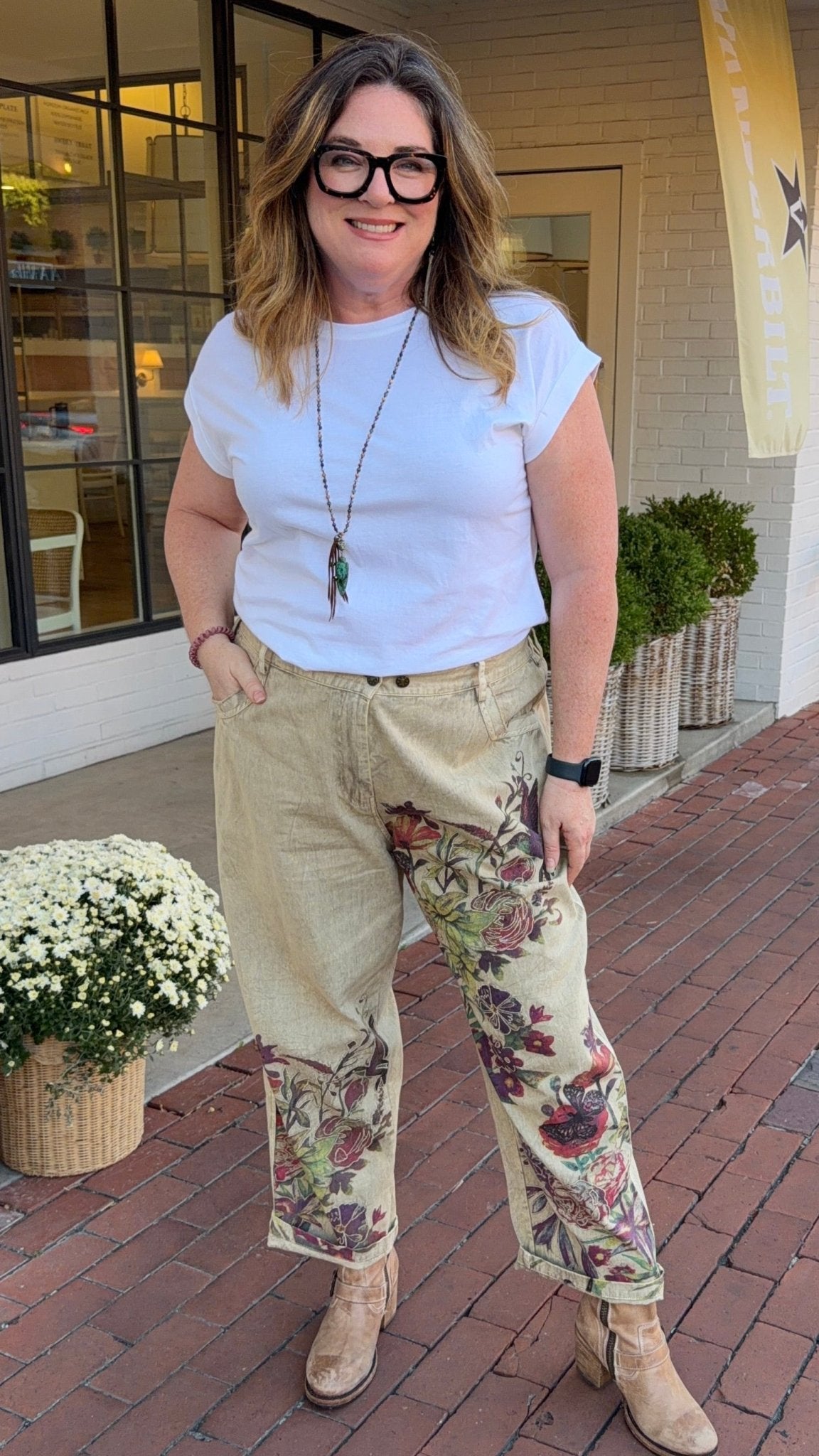 Flower Vine Boho Chic Pants - Rebecca James Clothing