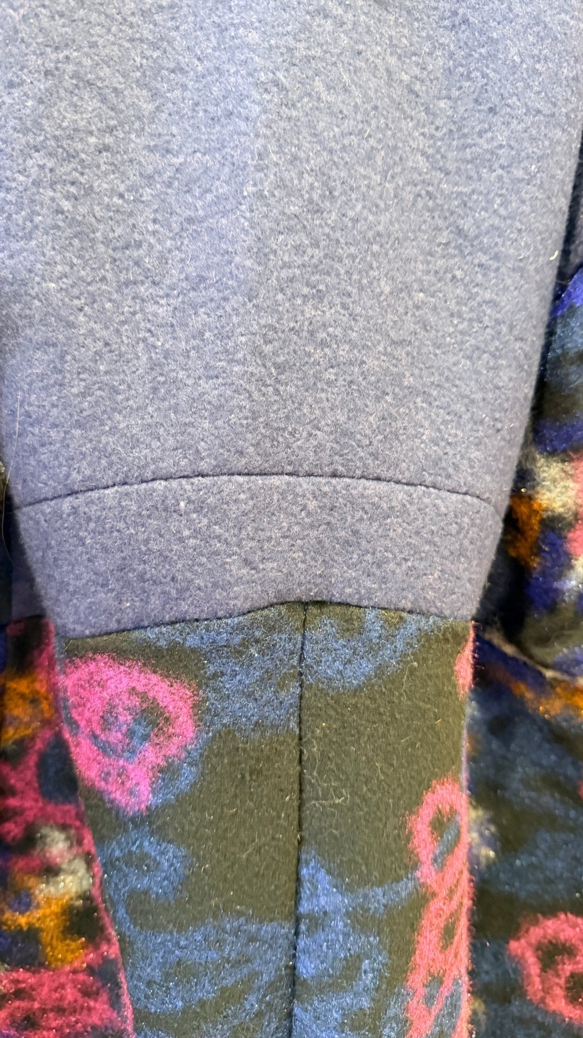 Fur Cuff Rainbow Storyteller Coat by Hand Jive - Rebecca James Clothing