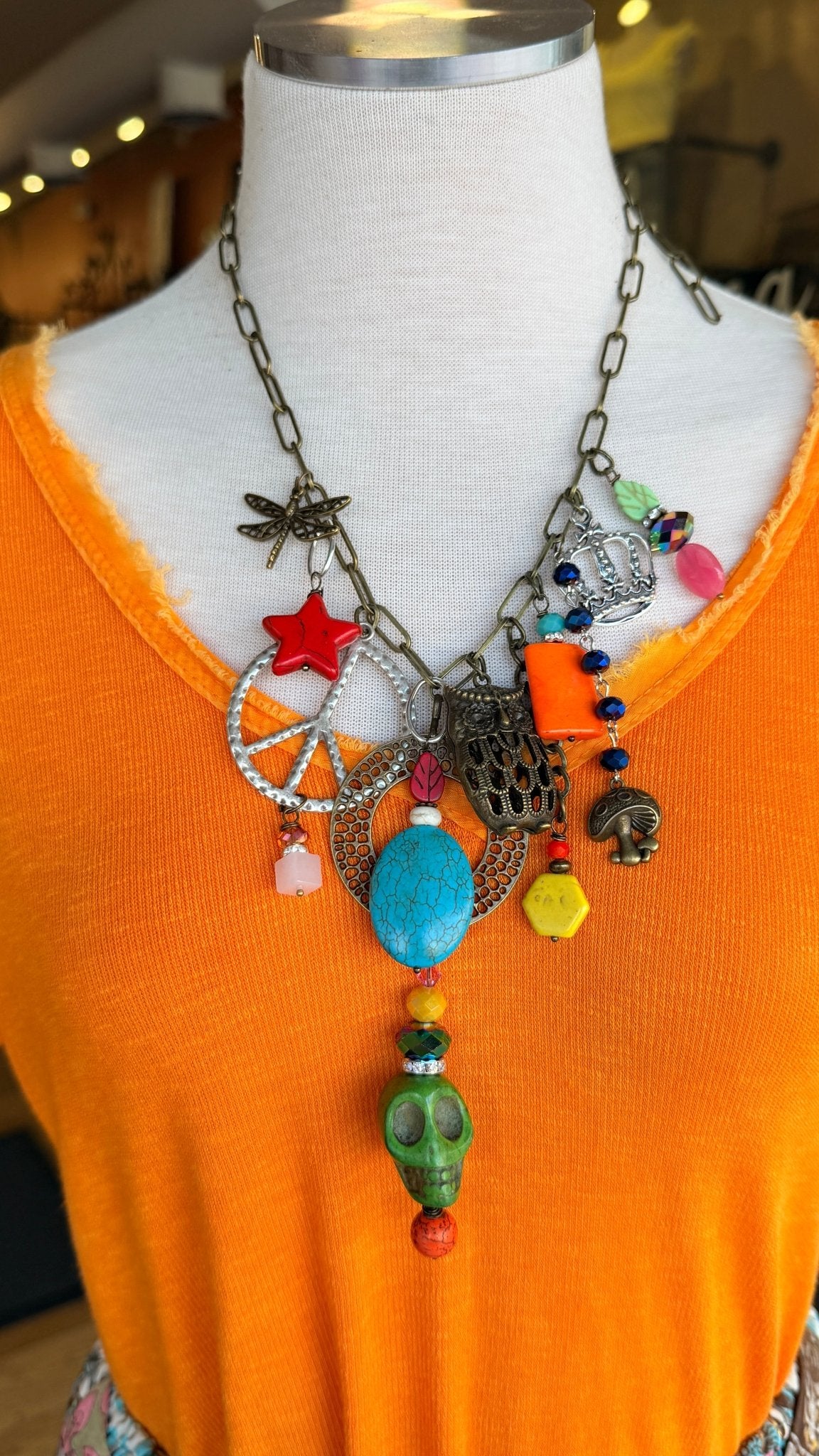 Gypsy Junk One of A Kind Charm Necklace - Rebecca James Clothing