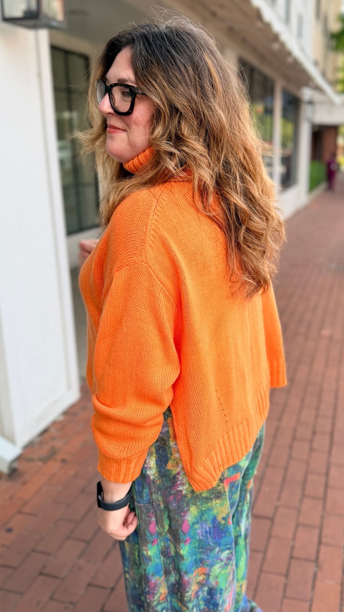 Harvest Orange Turtleneck Sweater - Rebecca James Clothing