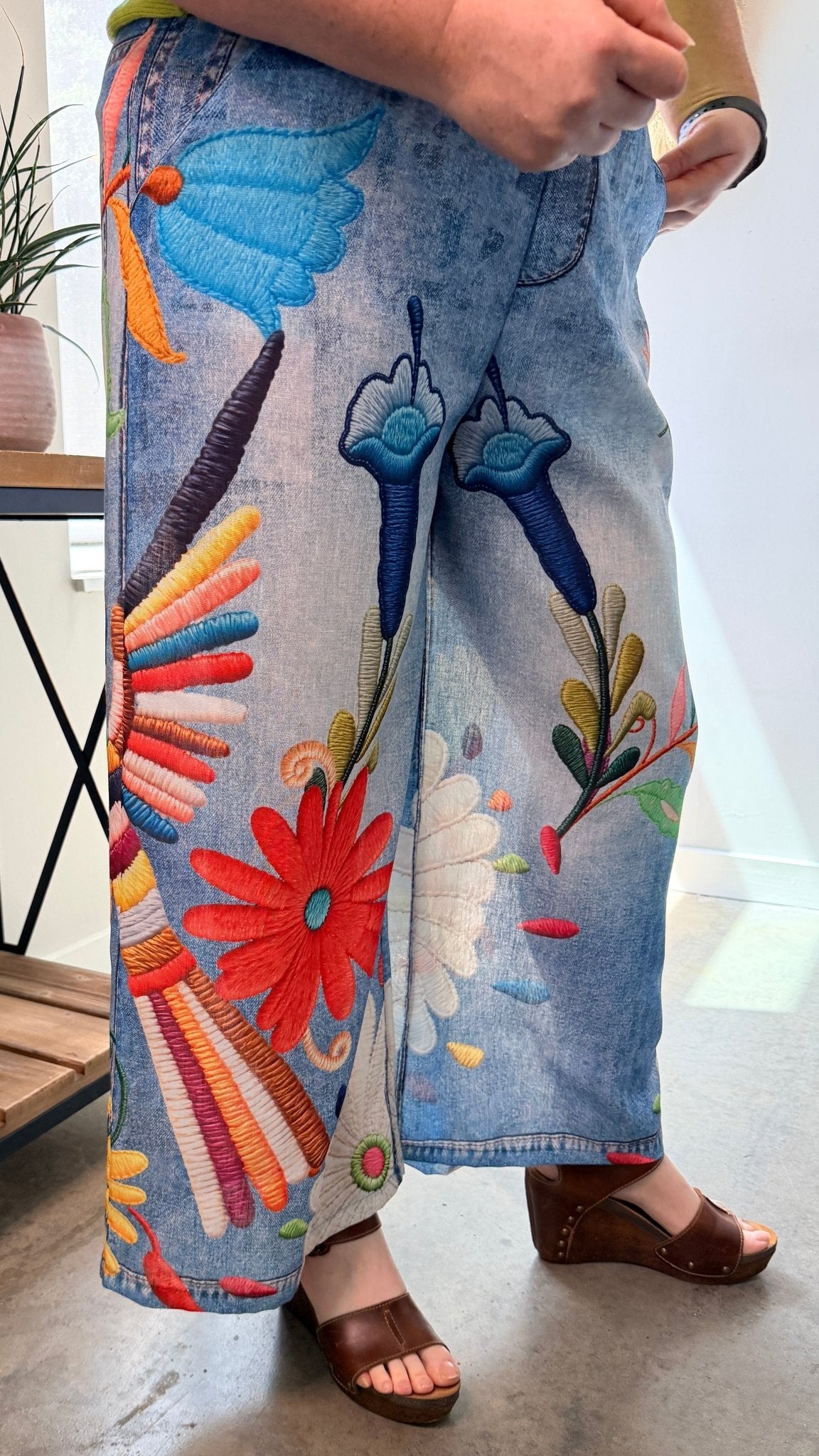 Hummingbird Flight Printed Pants - Rebecca James Clothing