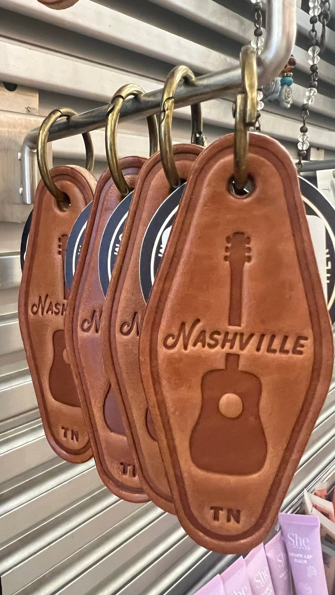 Leather Key Chain - Rebecca James Clothing