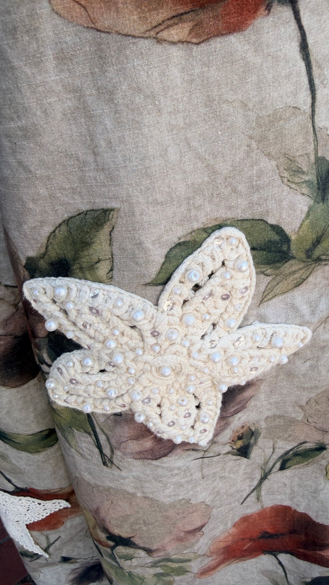 Mixed Floral Star Patch Boho Pants by POL - Rebecca James Clothing