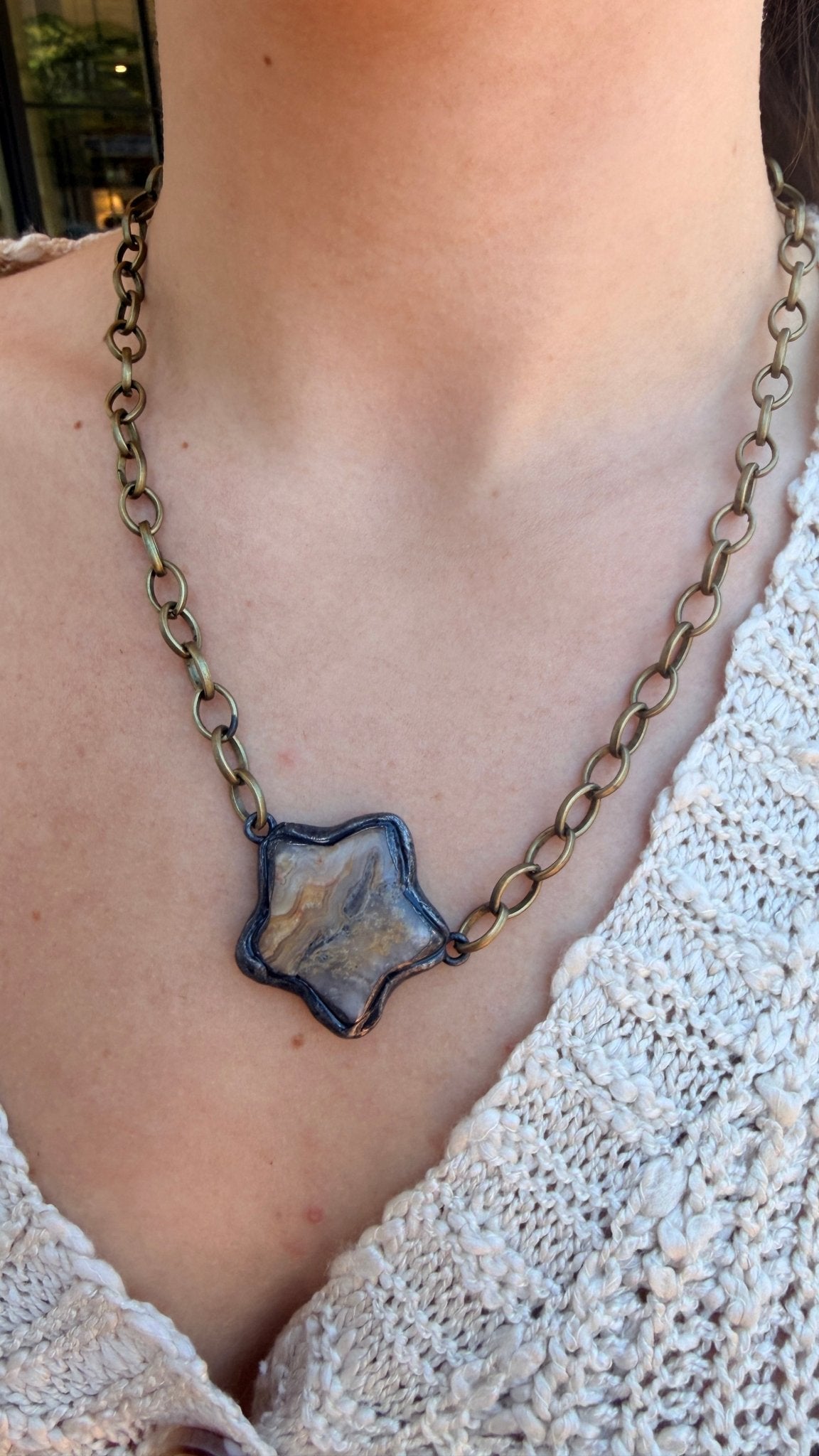 Mustard Aster Mini Star Necklace - Rebecca James Clothing
