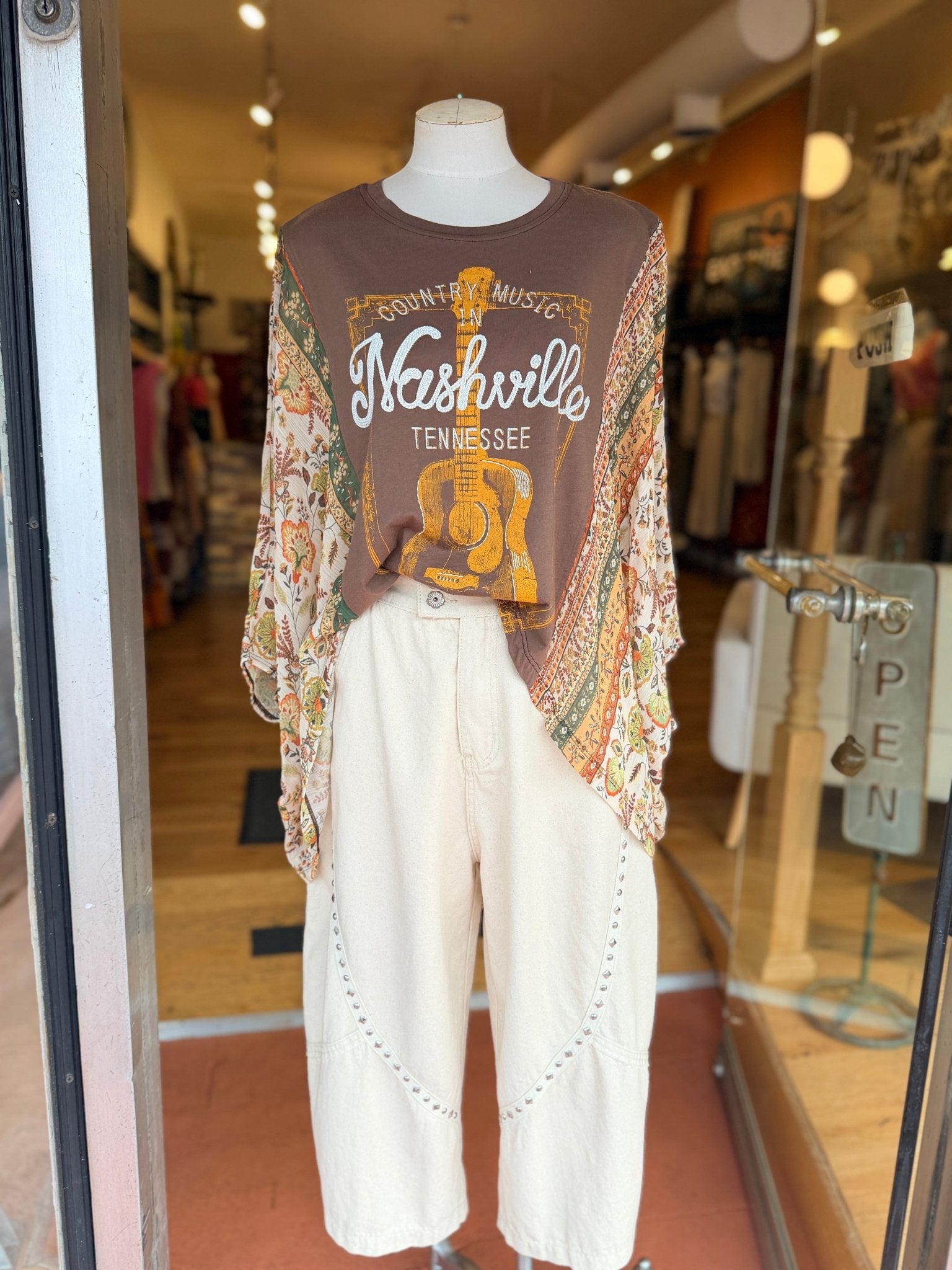 Nashville Country Music Boho Poncho Top - Rebecca James Clothing