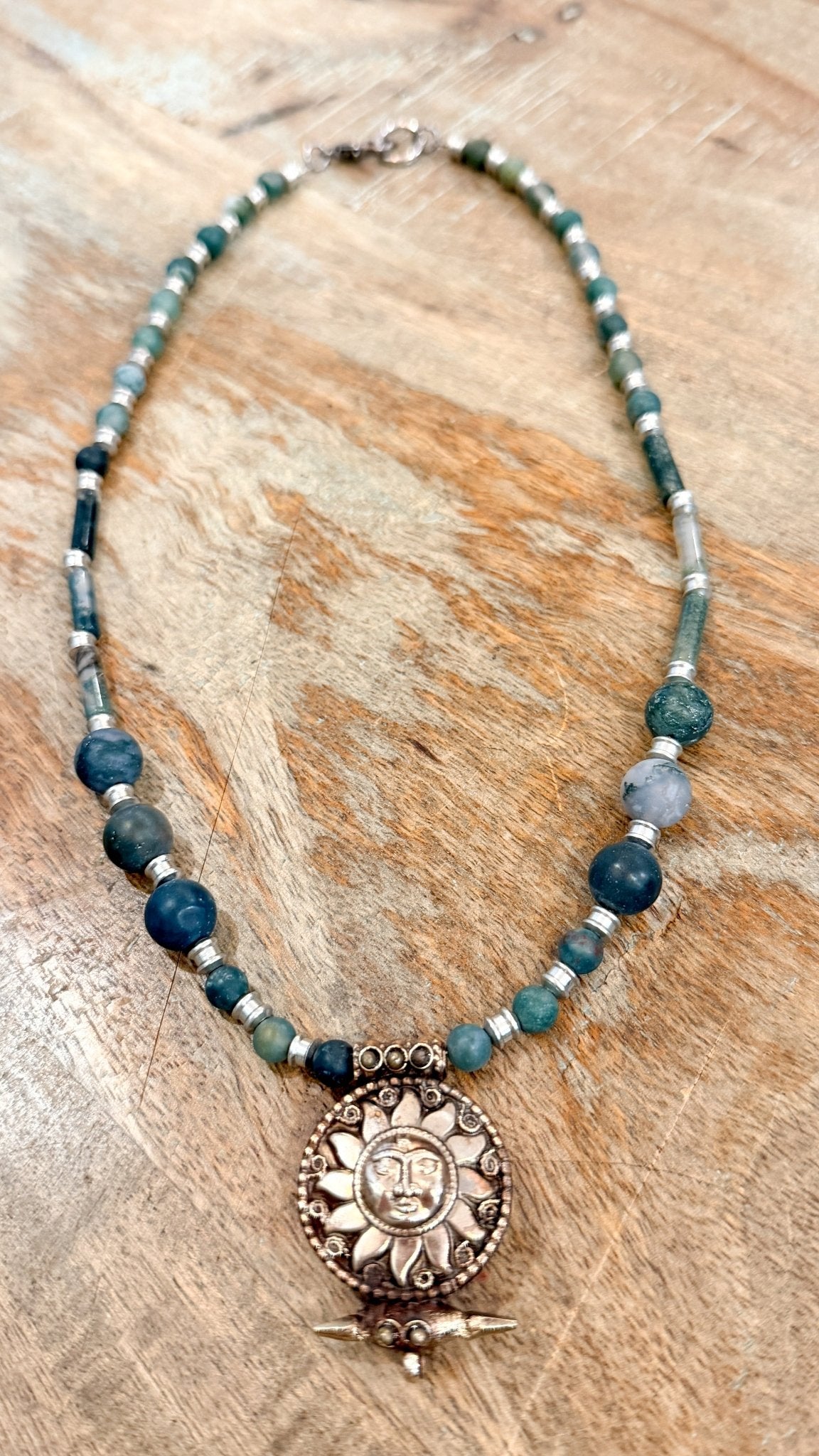New Beginnings Moss and Indian Agate Necklace by RJC - Rebecca James Clothing