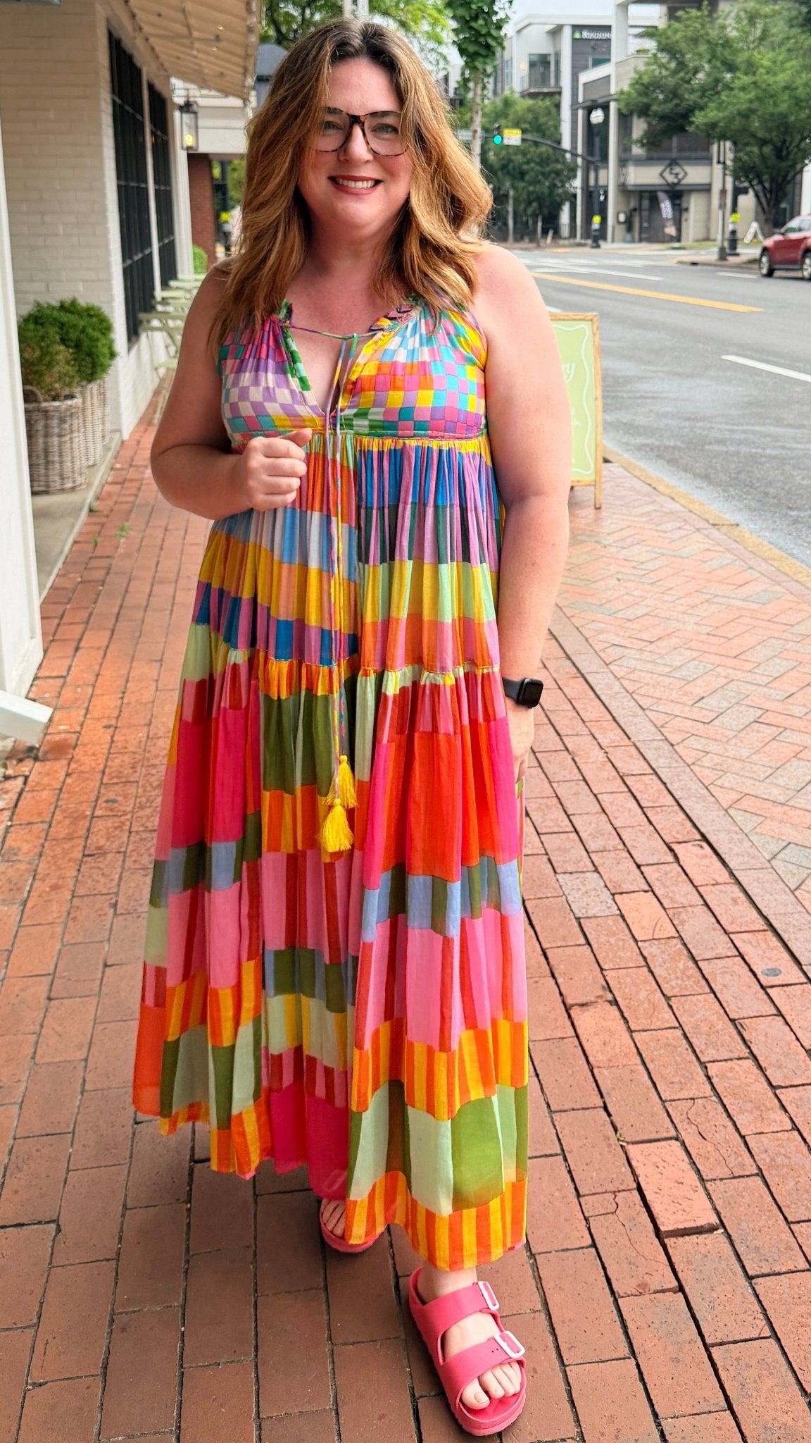 Panama Bright Color block Halter Maxi Dress - Rebecca James Clothing