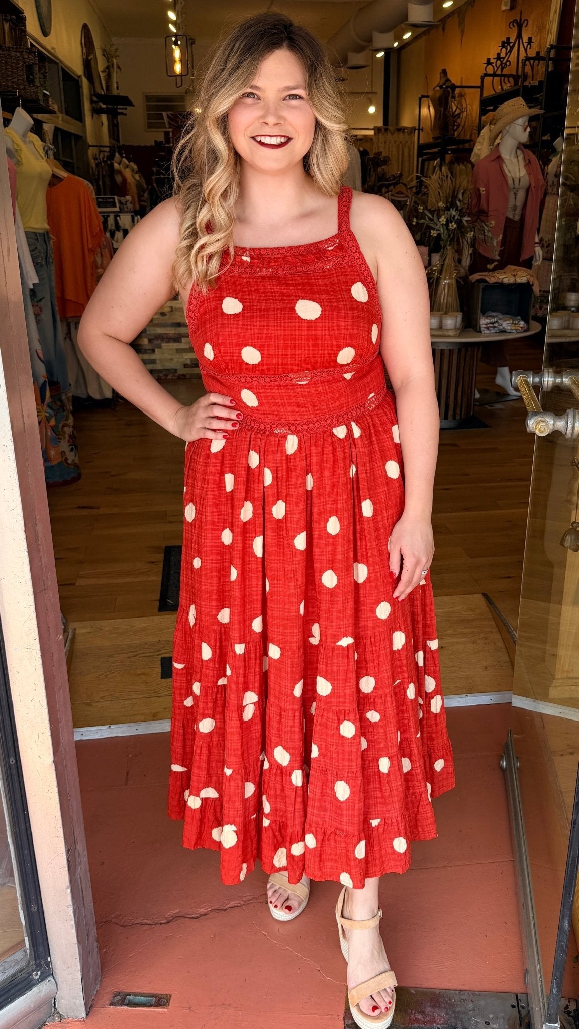 Poppy Fields Red Polka Dot Sundress - Rebecca James Clothing