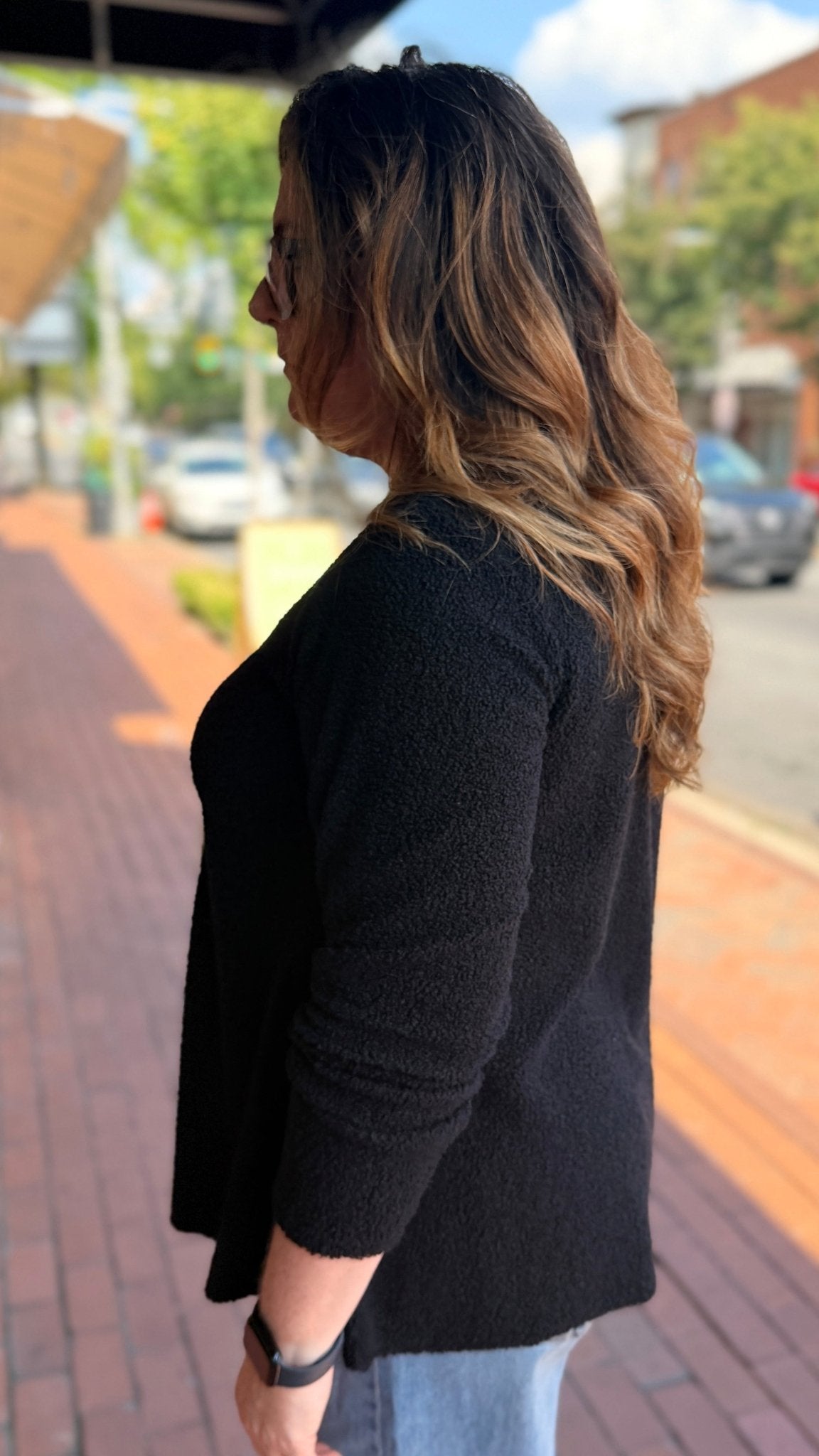 Pure Peace Black Sherpa Ace Top by Hand Jive Clothing - Rebecca James Clothing