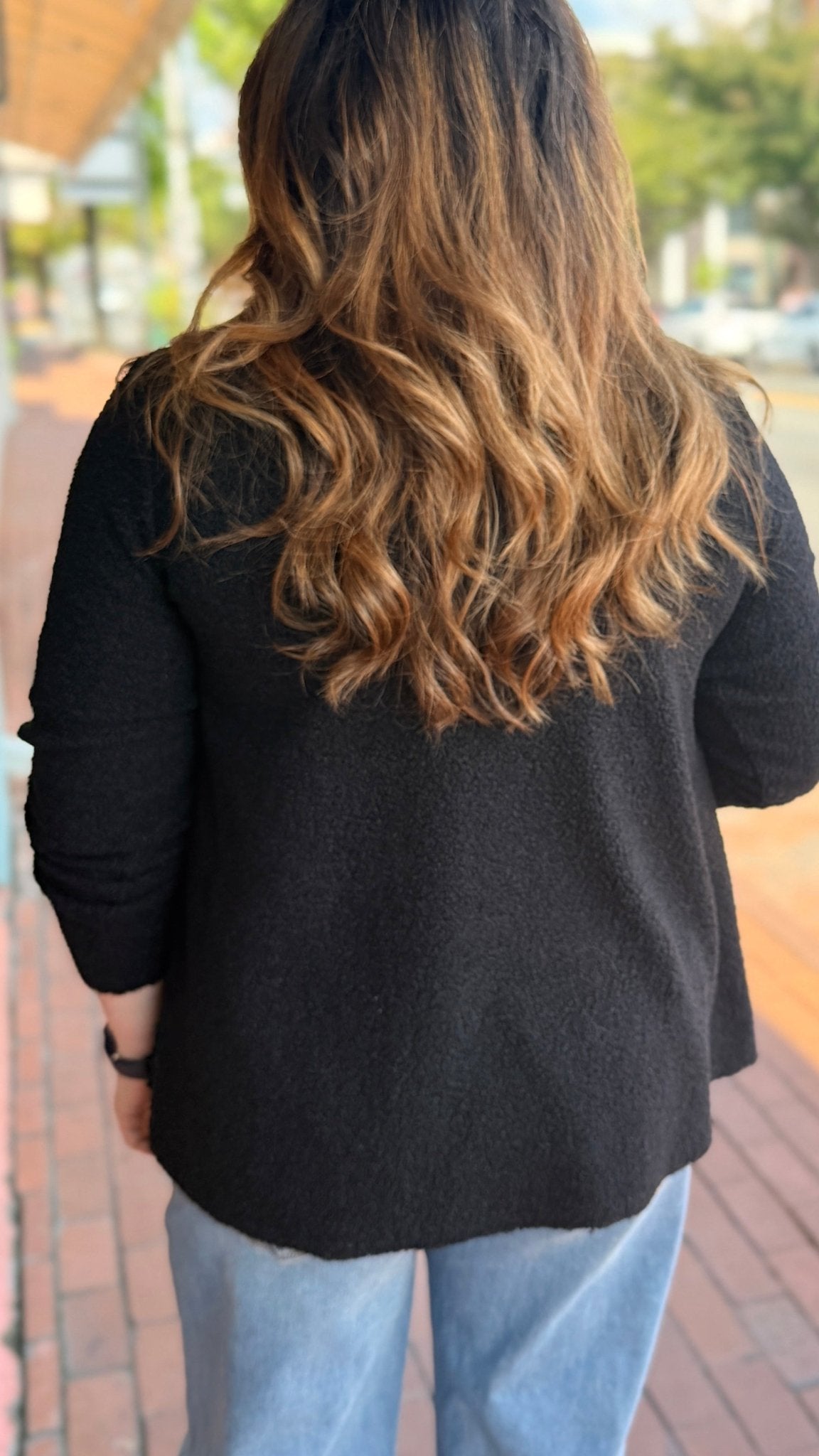 Pure Peace Black Sherpa Ace Top by Hand Jive Clothing - Rebecca James Clothing