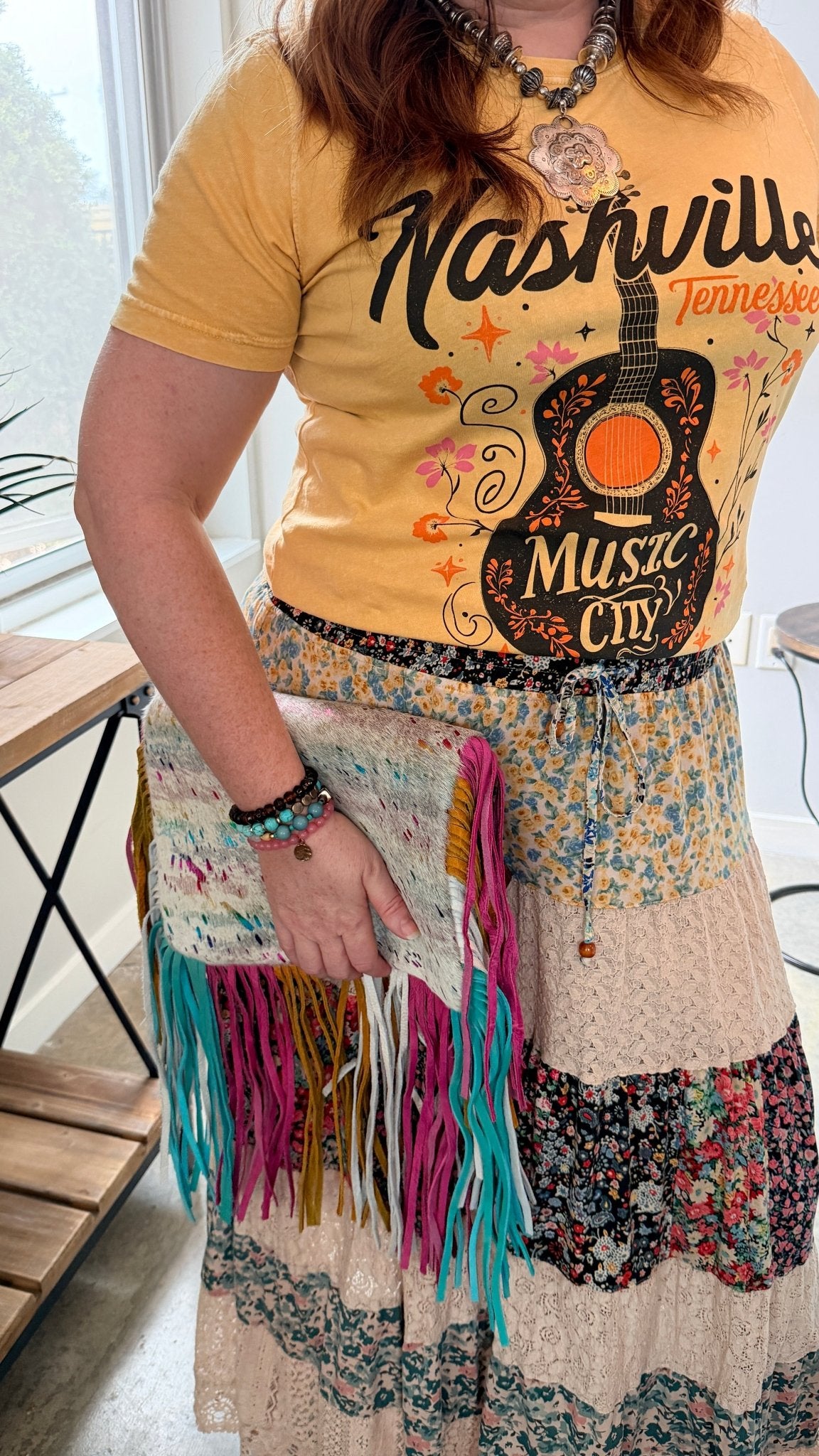 Rainbow Metallic Cohide Leather Crossbody Bag - Rebecca James Clothing