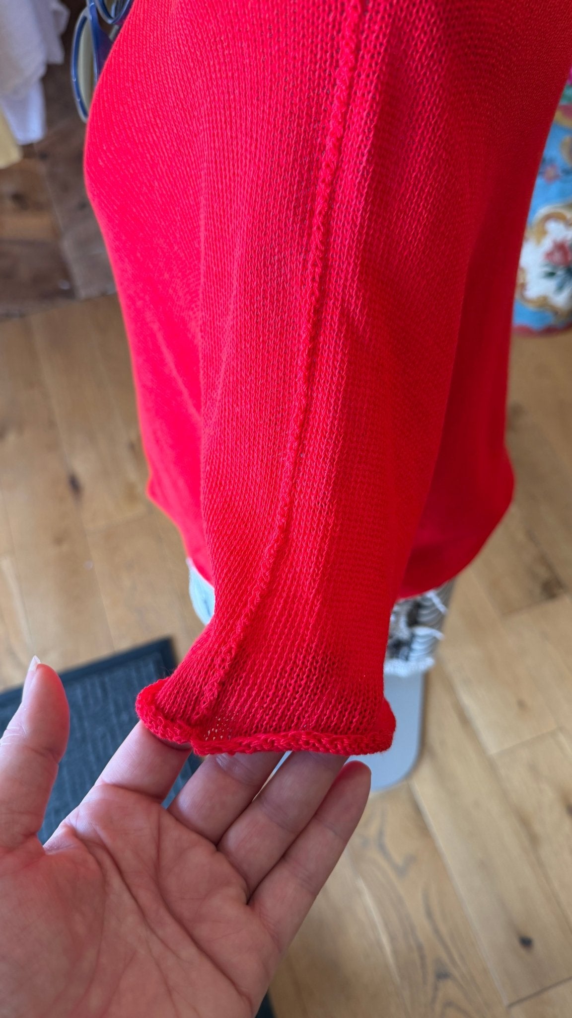 Red Short Sleeve Lightweight Knit Top - Rebecca James Clothing