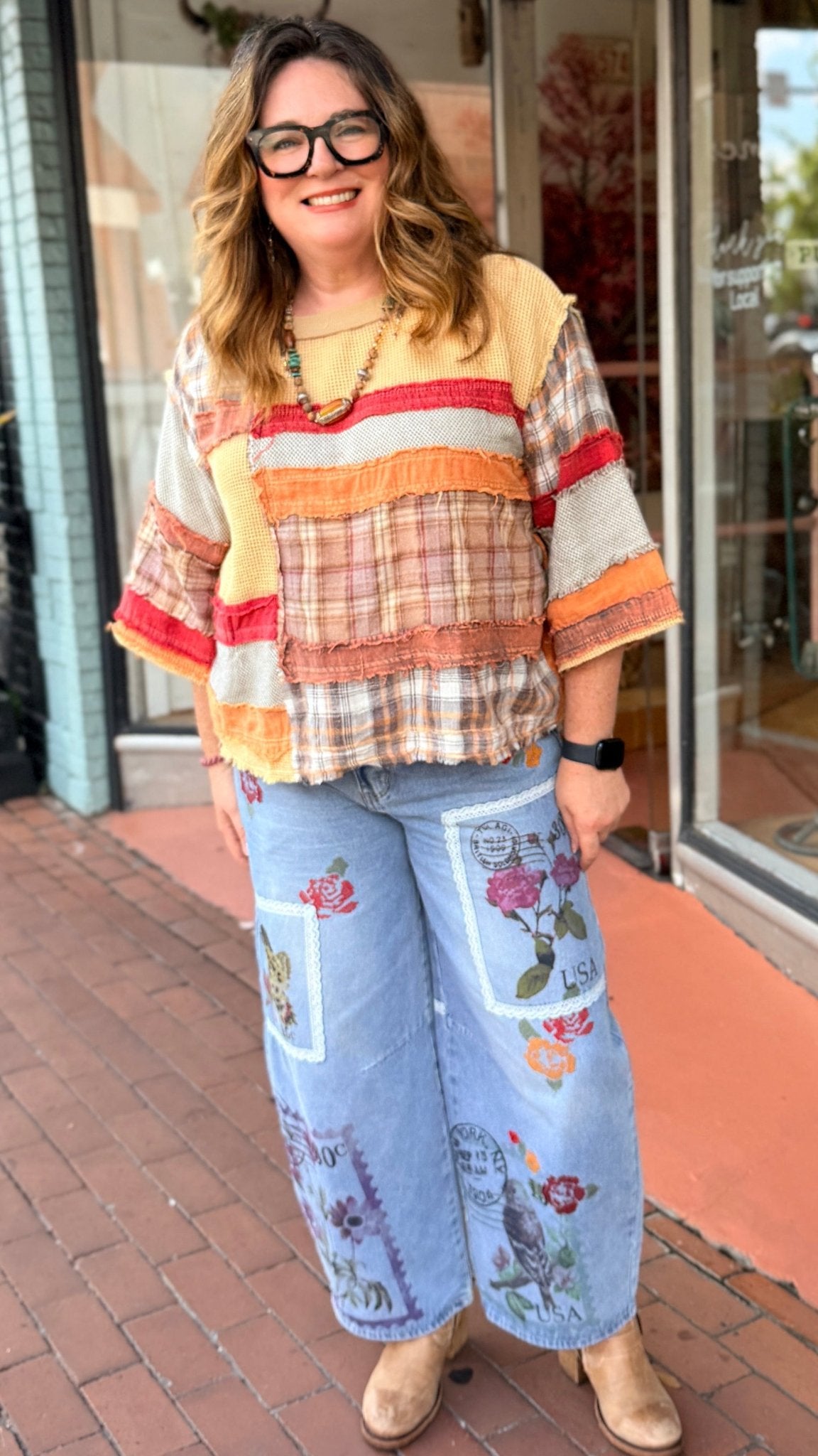 Sealed With A Kiss Postage Stamp Jeans - Rebecca James Clothing