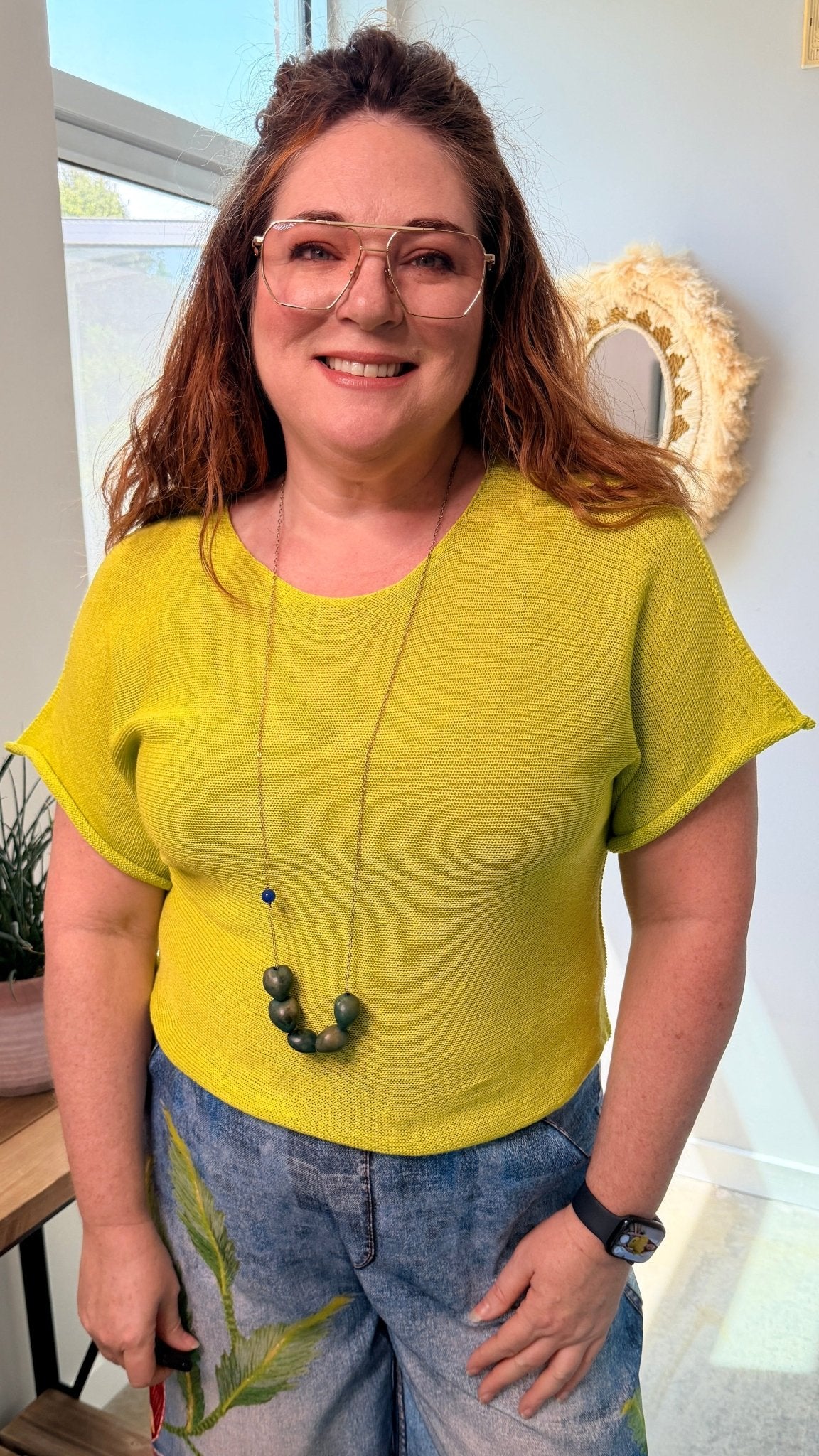 Short Sleeve Lightweight Cotton Sweater - Rebecca James Clothing