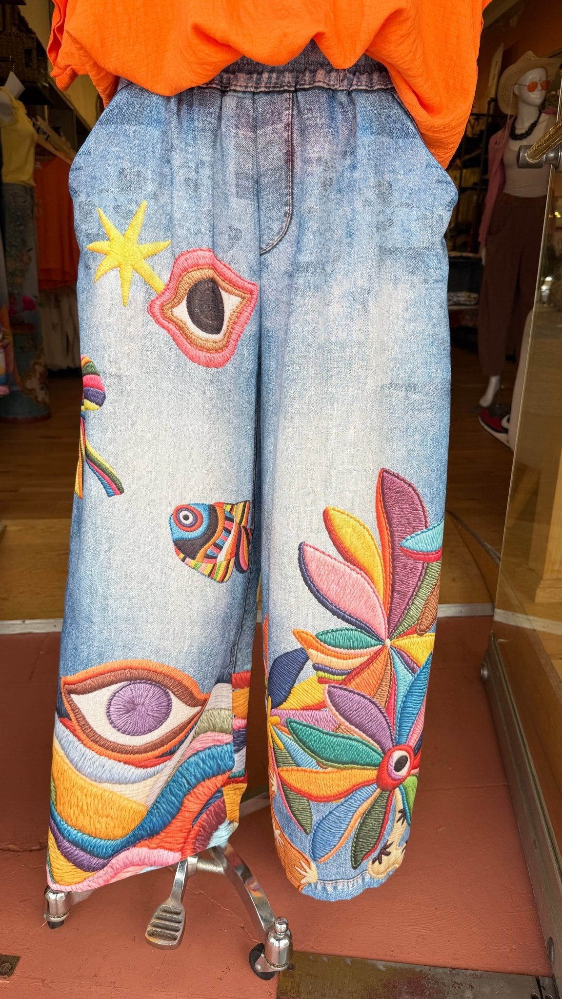 Siren's Dream: Under The Sea Artistic Wide - Leg Pants - Rebecca James Clothing